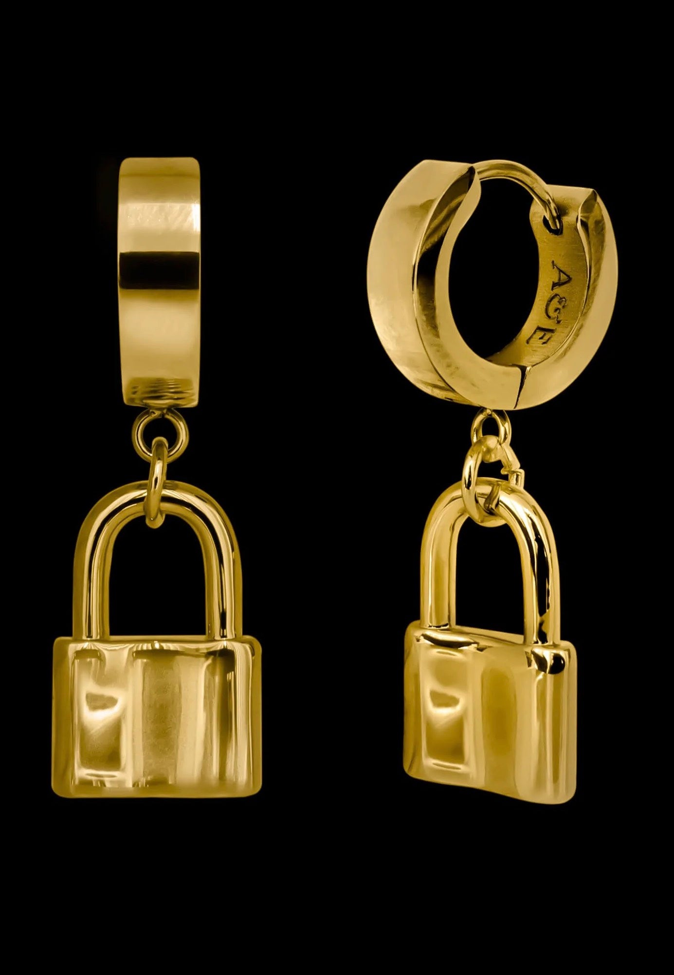 Ask & Embla - Knox Lock Huggie Gold - Earrings | Neutral-Image