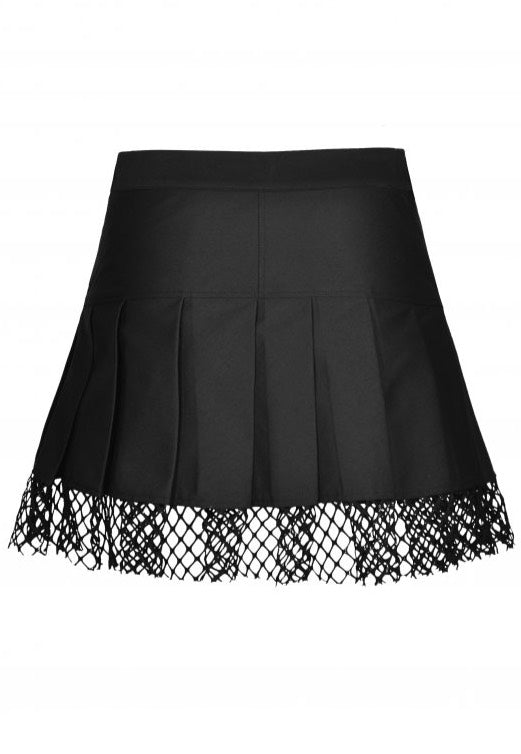 Dark In Love - Rock Girl Studded Pleated Net Mini Black - Skirt | Women-Image