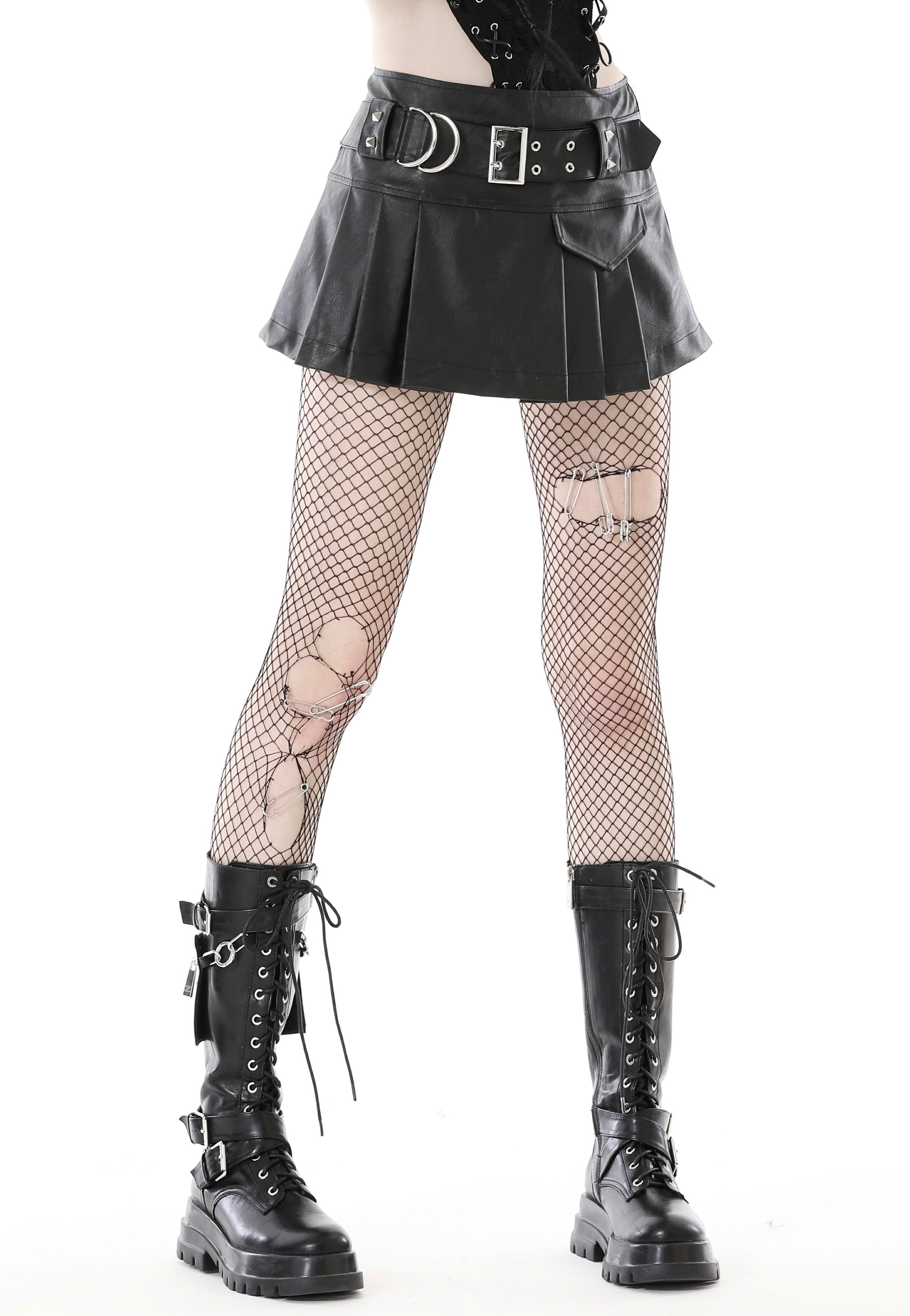 Dark In Love - Punk Street Alterantive Net Splicing Black - Skirt | Women-Image