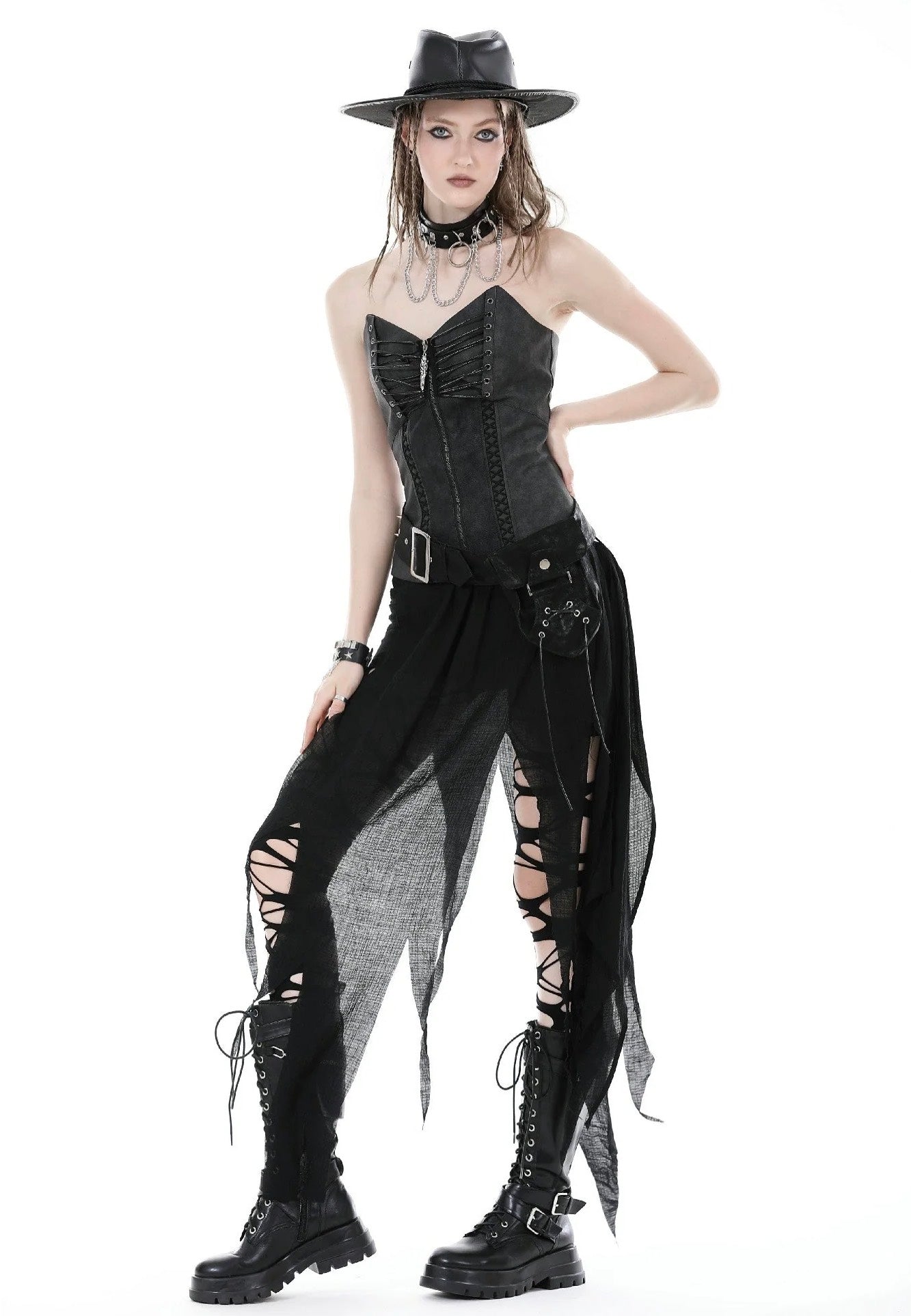 Dark In Love - Punk Decadent Irregular Black - Skirt | Women-Image