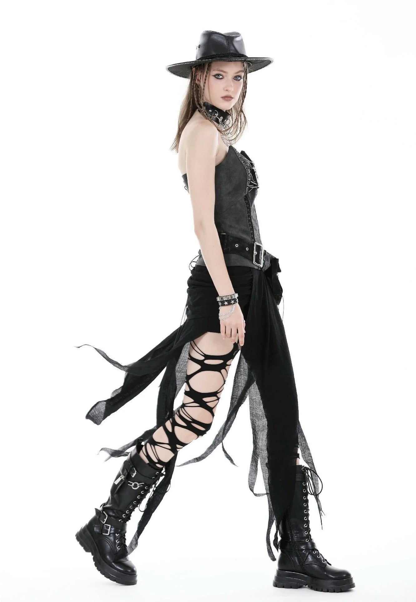 Dark In Love - Punk Decadent Irregular Black - Skirt | Women-Image