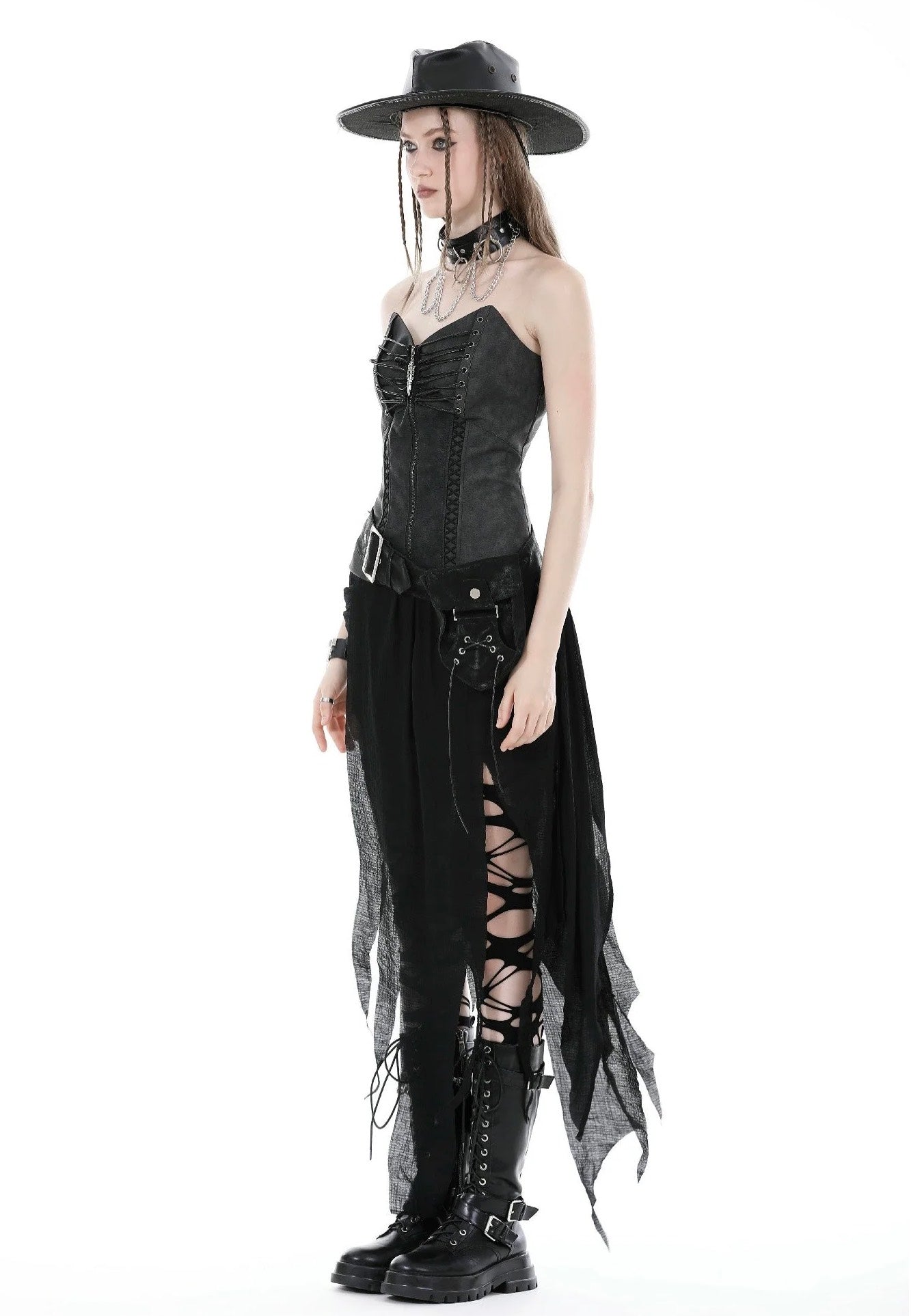 Dark In Love - Punk Decadent Irregular Black - Skirt | Women-Image