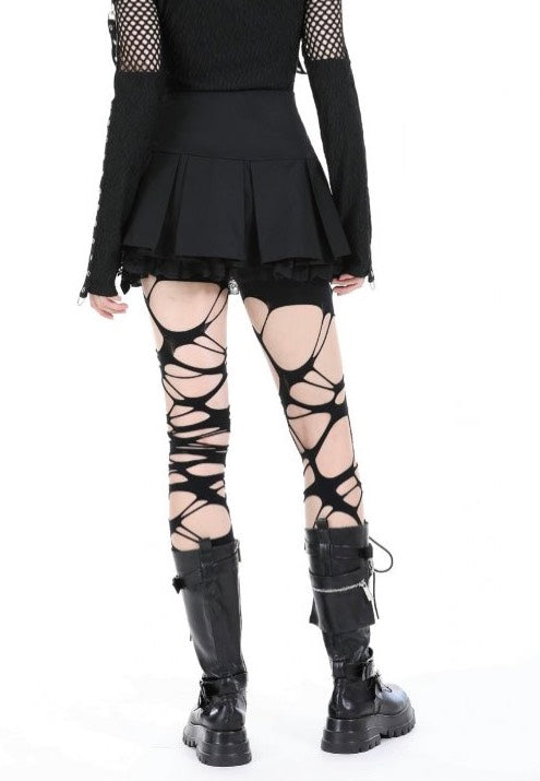 Dark In Love - Punk Metal Pleated Mini - Skirt | Women-Image