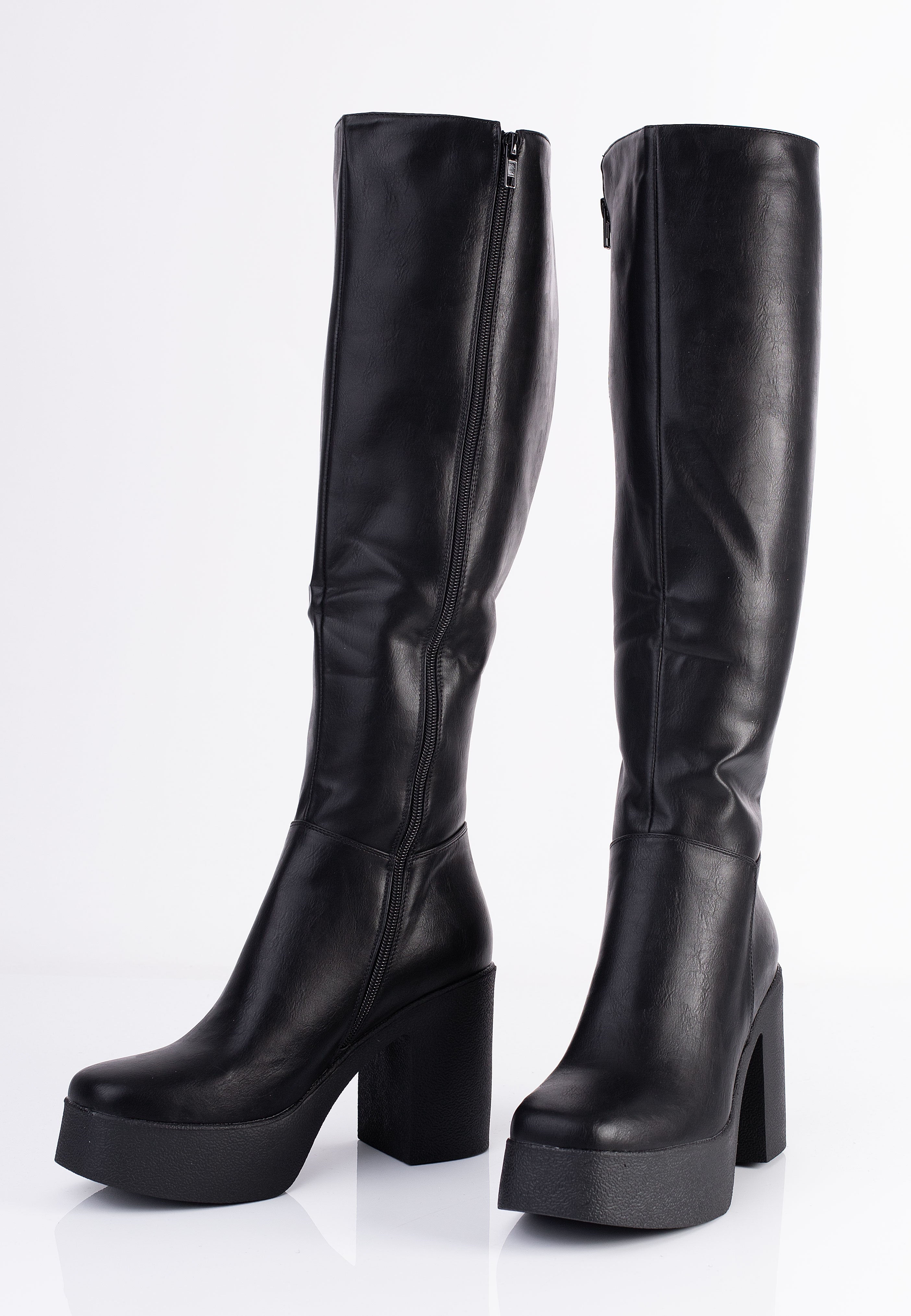 Lamoda - Slick Nicks Wide Calf Platform Knee High Boots - Girl Shoes | Women-Image