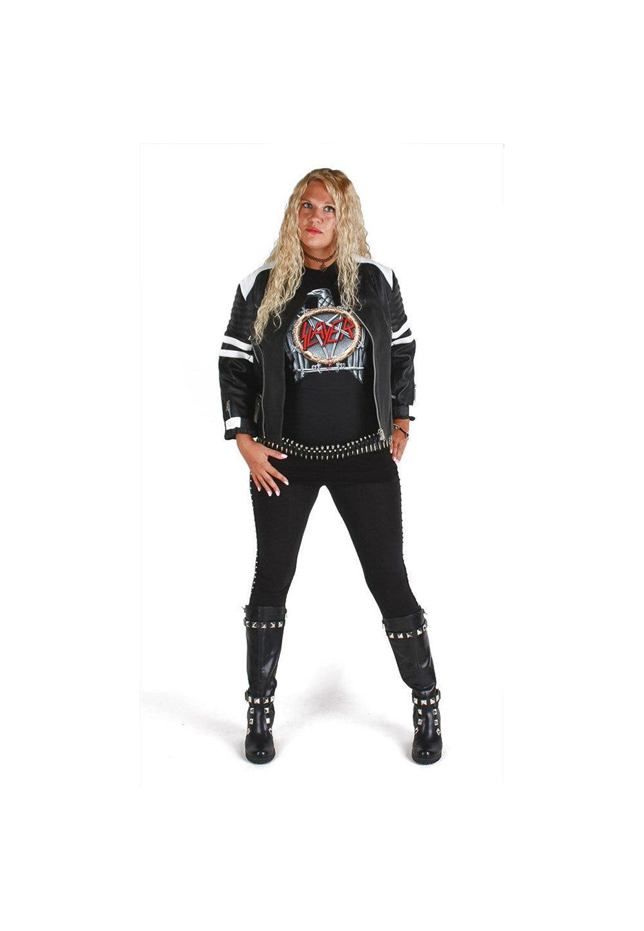 SexyPunk - Old School White/Black - Leather Jacket | Women-Image