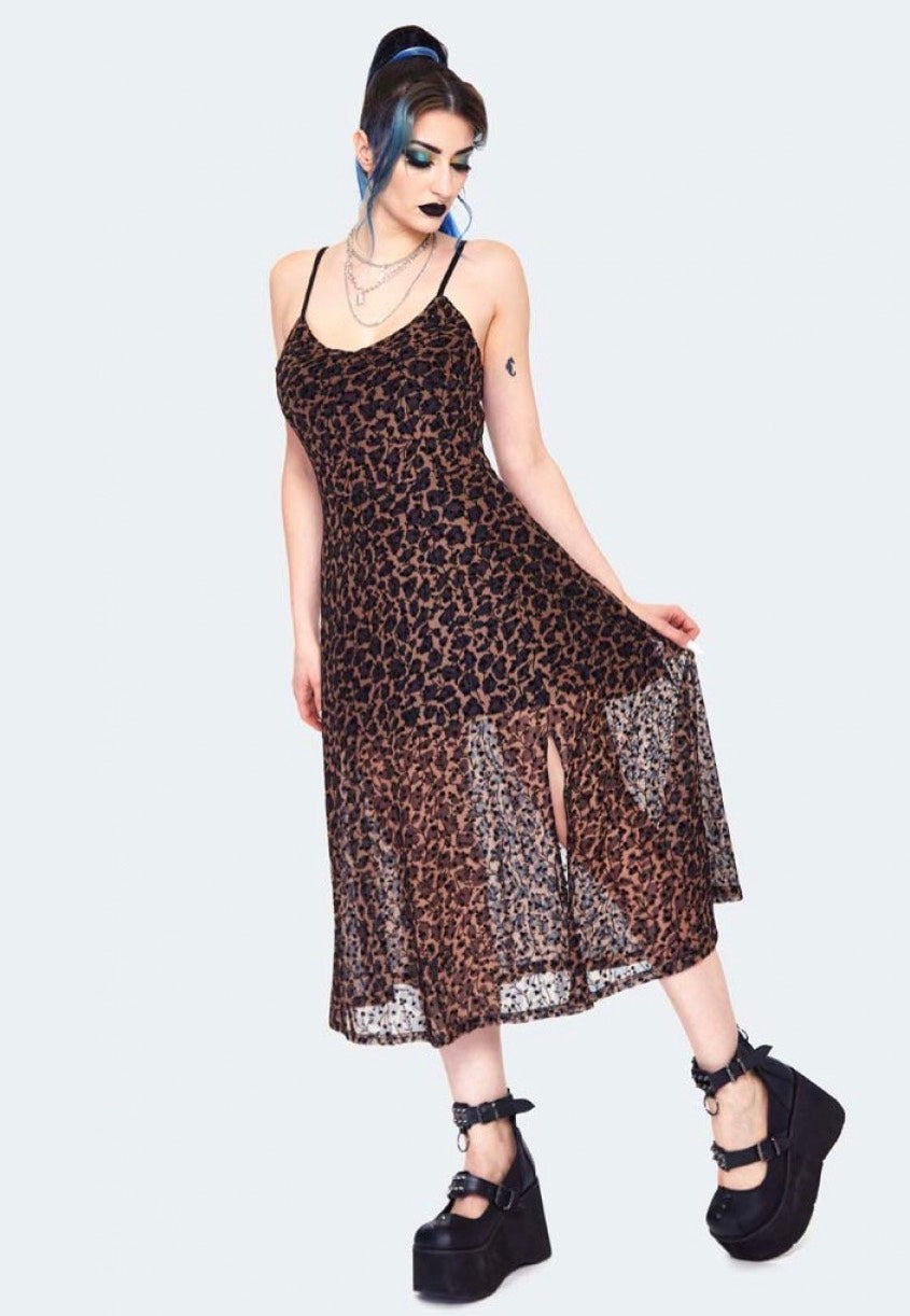 Jawbreaker - Leopard Print Slip Brown - Dress | Women-Image