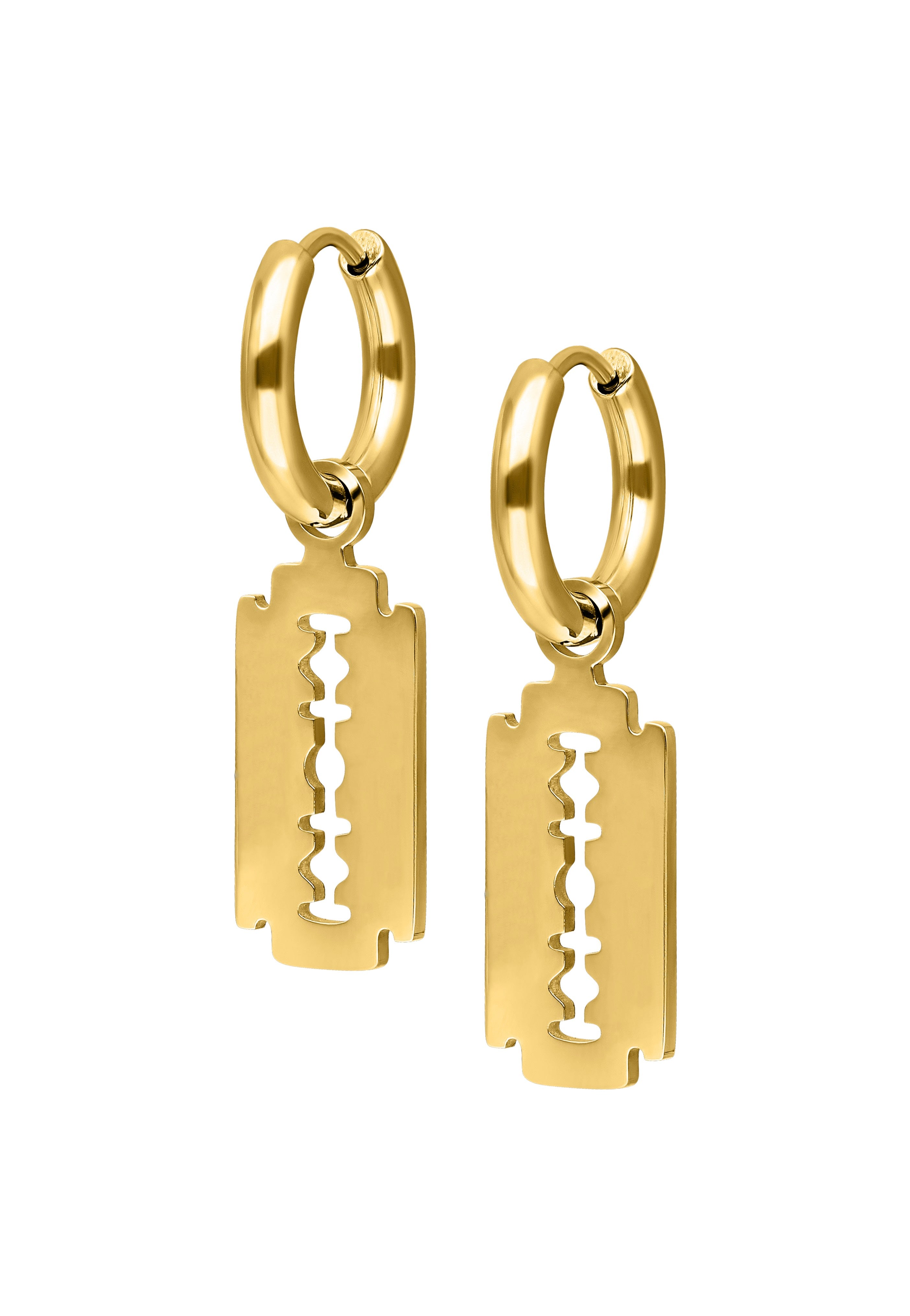 Wildcat - Little Razorblade Hoops (Pair) Gold - Earrings | Neutral-Image