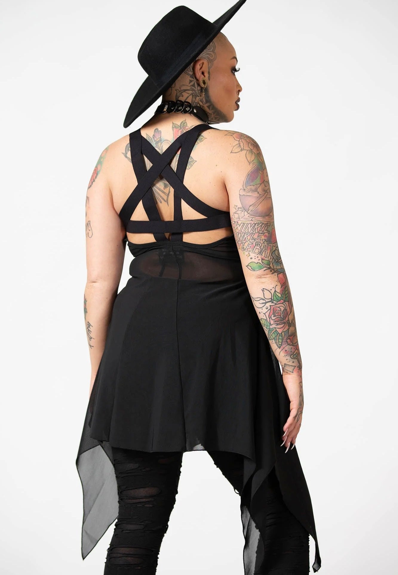 Killstar - Lilith's Blood Mesh Tunic Black - Top | Women-Image