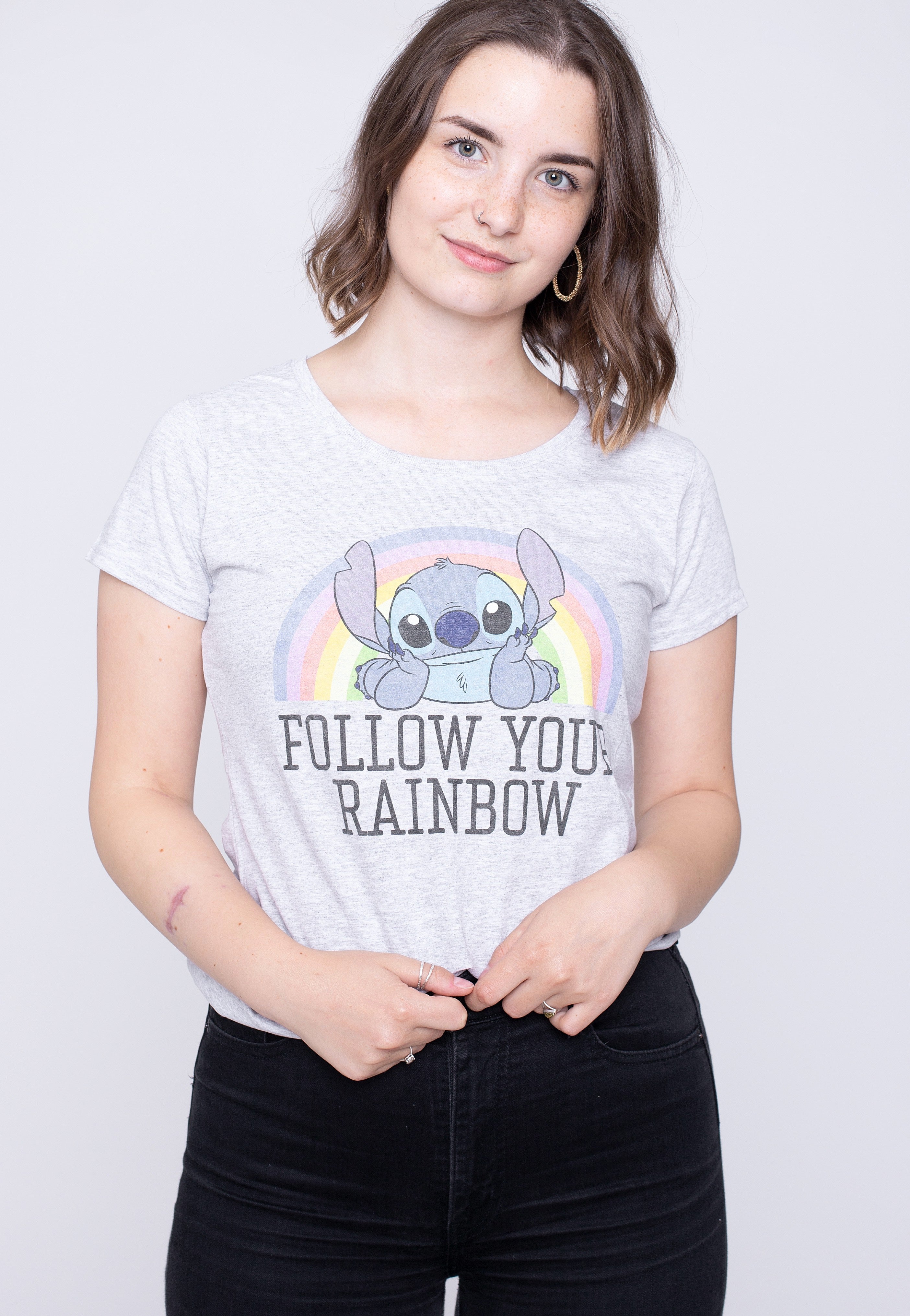 Lilo & Stitch - Rainbow Grey - Girly | Women-Image