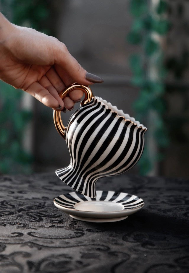 Lively Ghosts - Grim & Ghostly - Teacup & Saucer | Neutral-Image