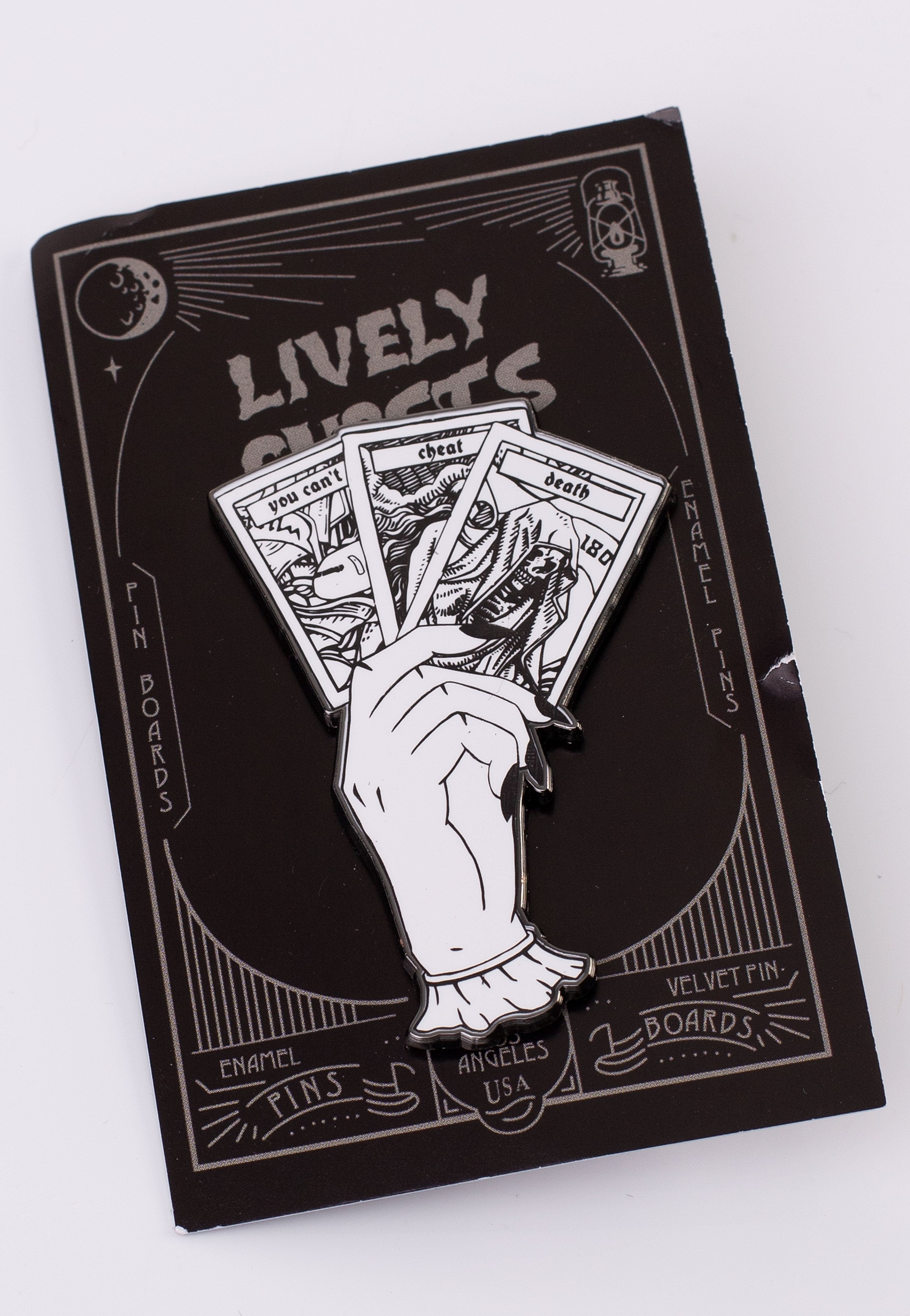 Lively Ghosts - You Can't Cheat Death White - Pin | Neutral-Image