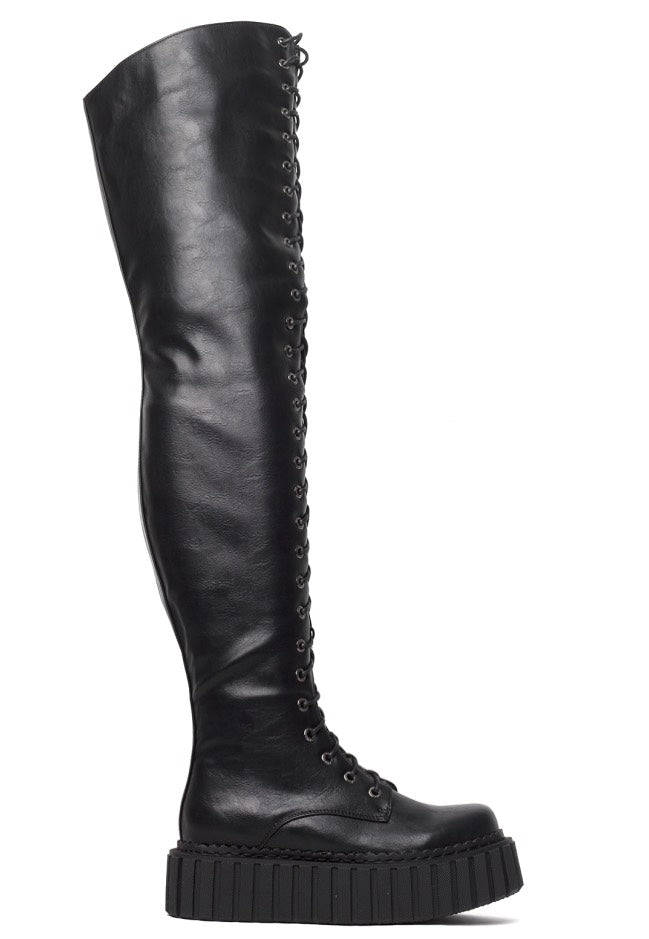 Lamoda - Last Kiss Chunky Thigh High Holster Black - Girl Shoes