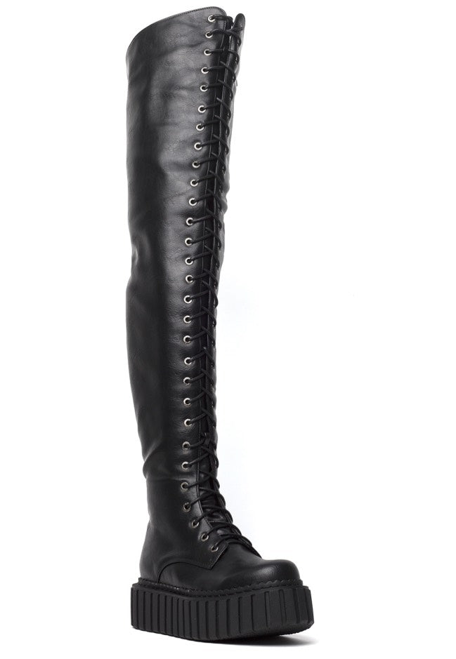 Lamoda - Last Kiss Chunky Thigh High Holster Black - Girl Shoes