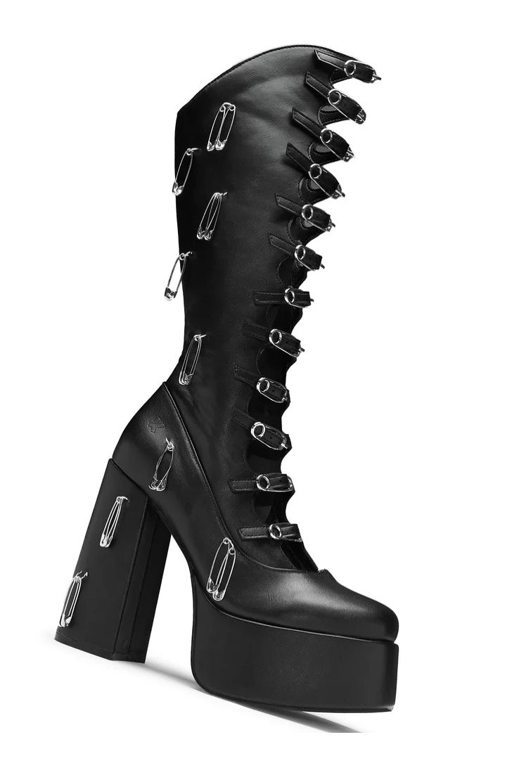 Koi Footwear - Renegade Safety Pin Long Black - Girl Shoes | Women-Image