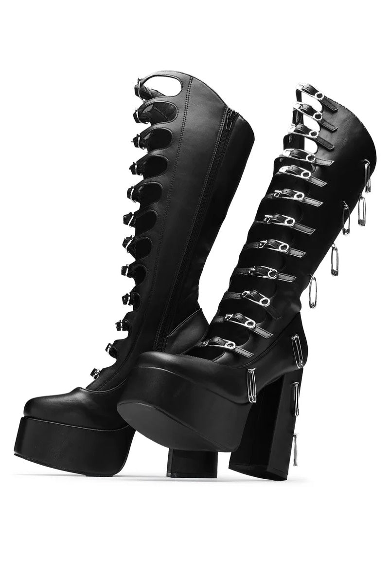 Koi Footwear - Renegade Safety Pin Long Black - Girl Shoes | Women-Image