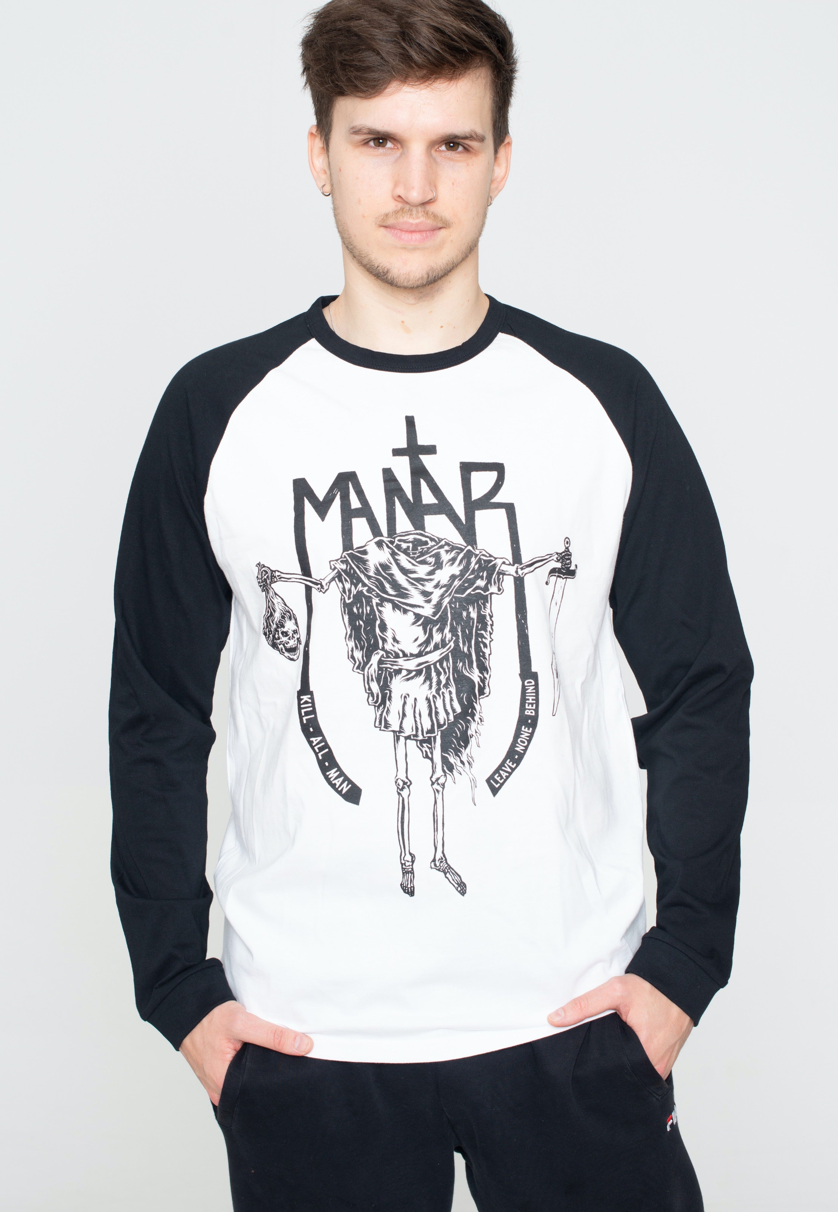 Mantar - Kill All Man White/Black - Longsleeve | Men-Image