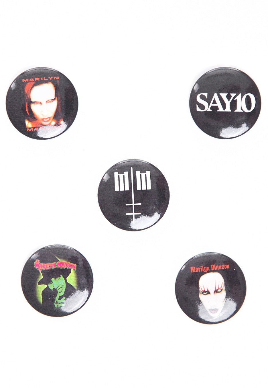 Marilyn Manson - Cross Logo Pack Of 5 - Button | Neutral-Image