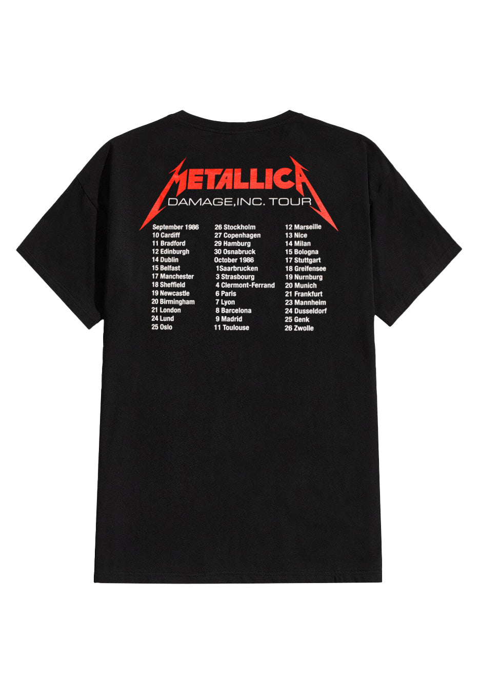 Metallica - Mop European Tour 86' - T-Shirt | Neutral-Image