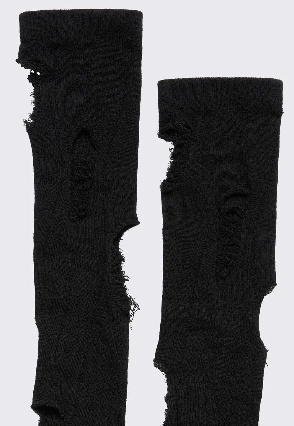 Minga London - Shadow Ripped Thigh Highs - Socks | Neutral-Image