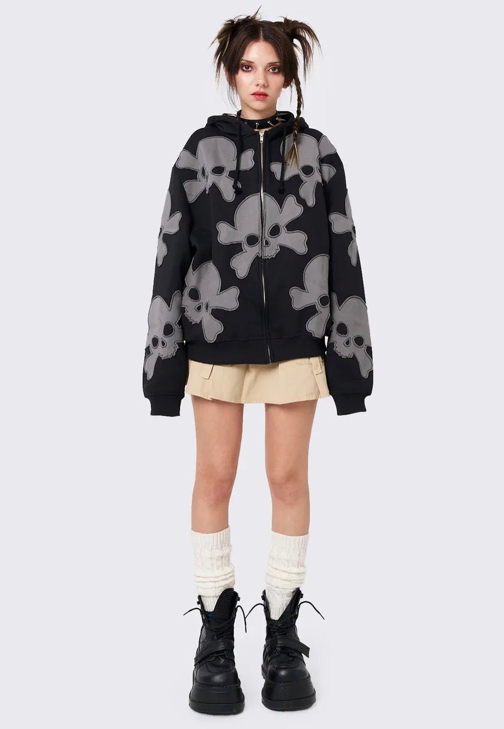 Minga London - Skull Craft Patch Oversized - Zipper | Women-Image