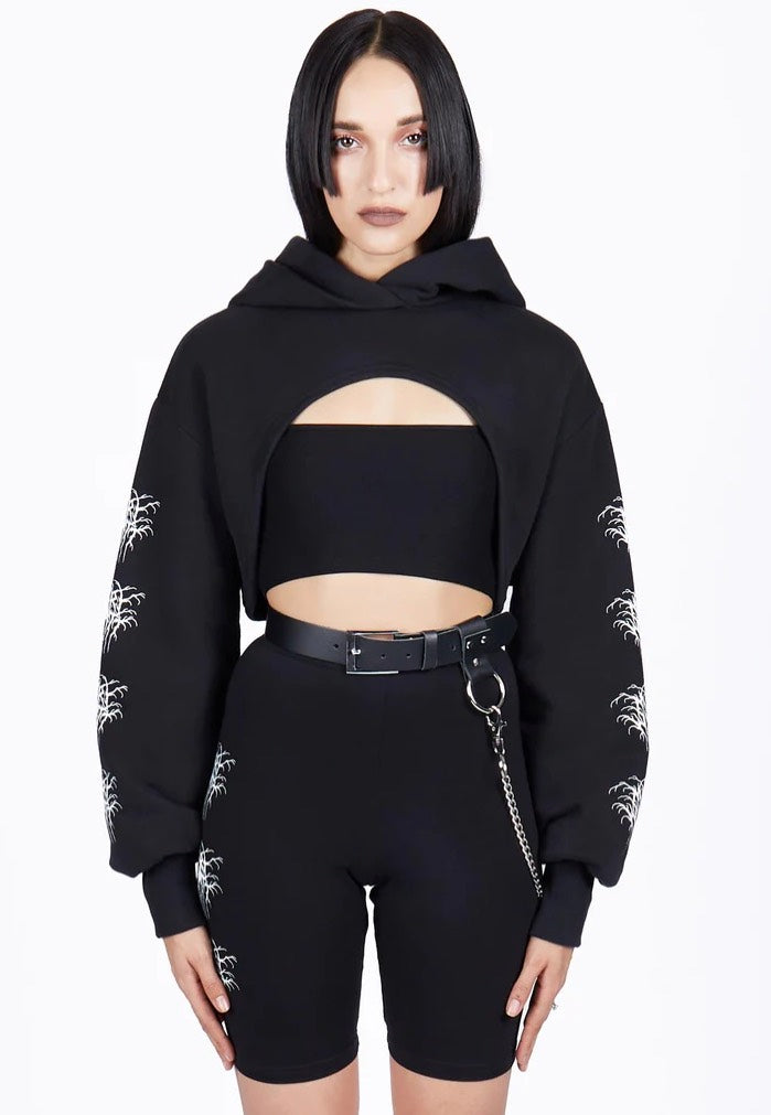 Mary Wyatt - Relict Super Cropped Black - Hoodie | Women-Image