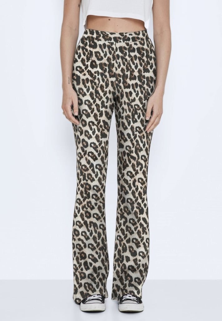 Noisy May - Pasa High Waist Flared Black Leo - Pants | Women-Image