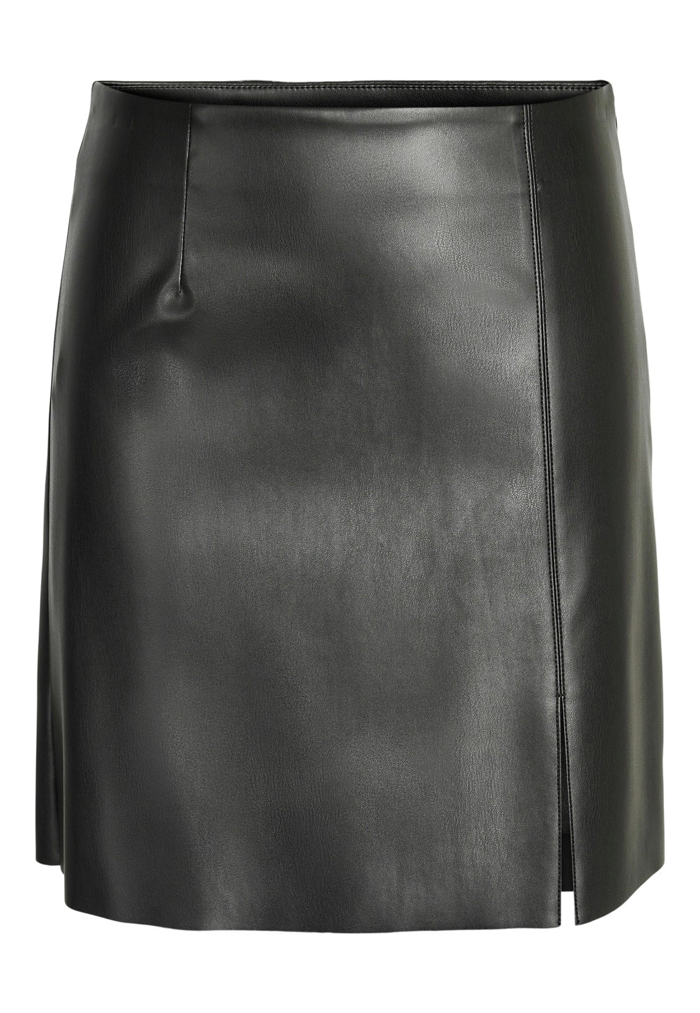 Noisy May - Clara Penny Pu Slit Black - Mini Skirt | Women-Image