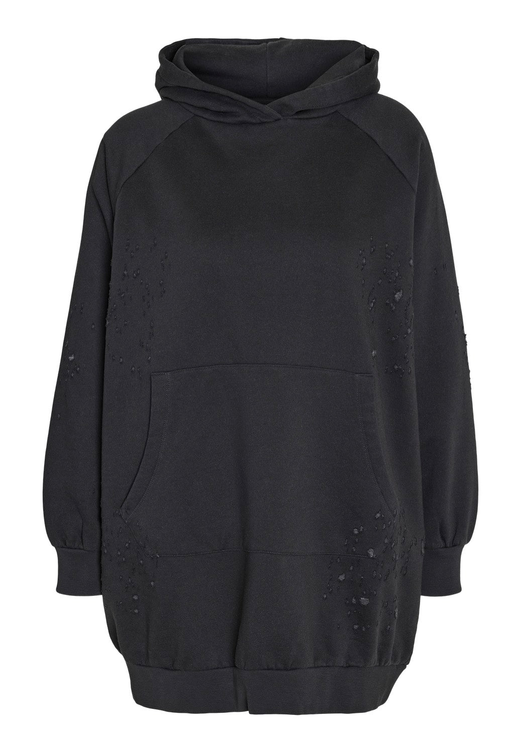 Noisy May - Lega Destroyed Hoodie Obsidian - Dress | Women-Image