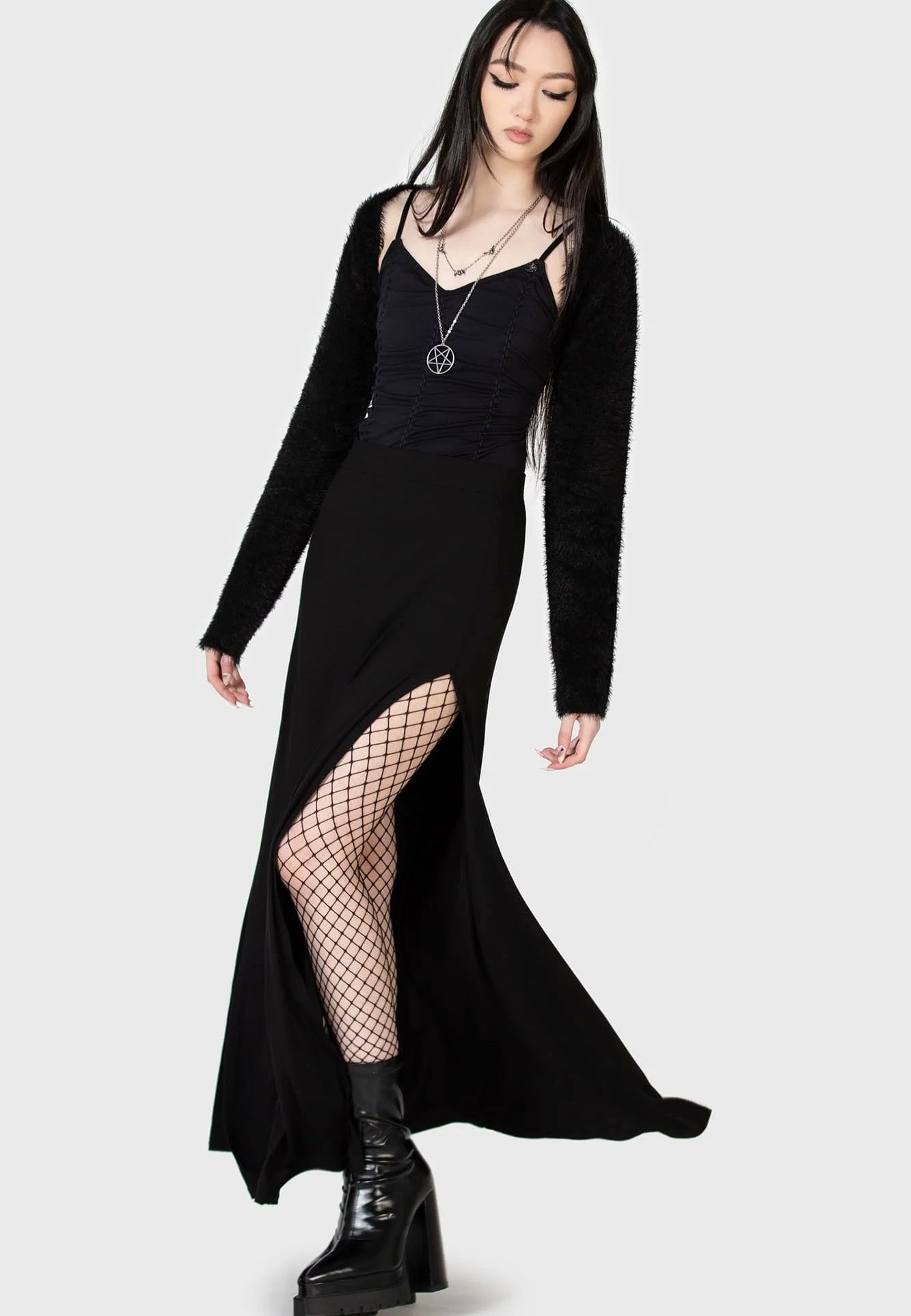 Killstar - Nocturnal Shade Maxi Black - Skirt | Women-Image