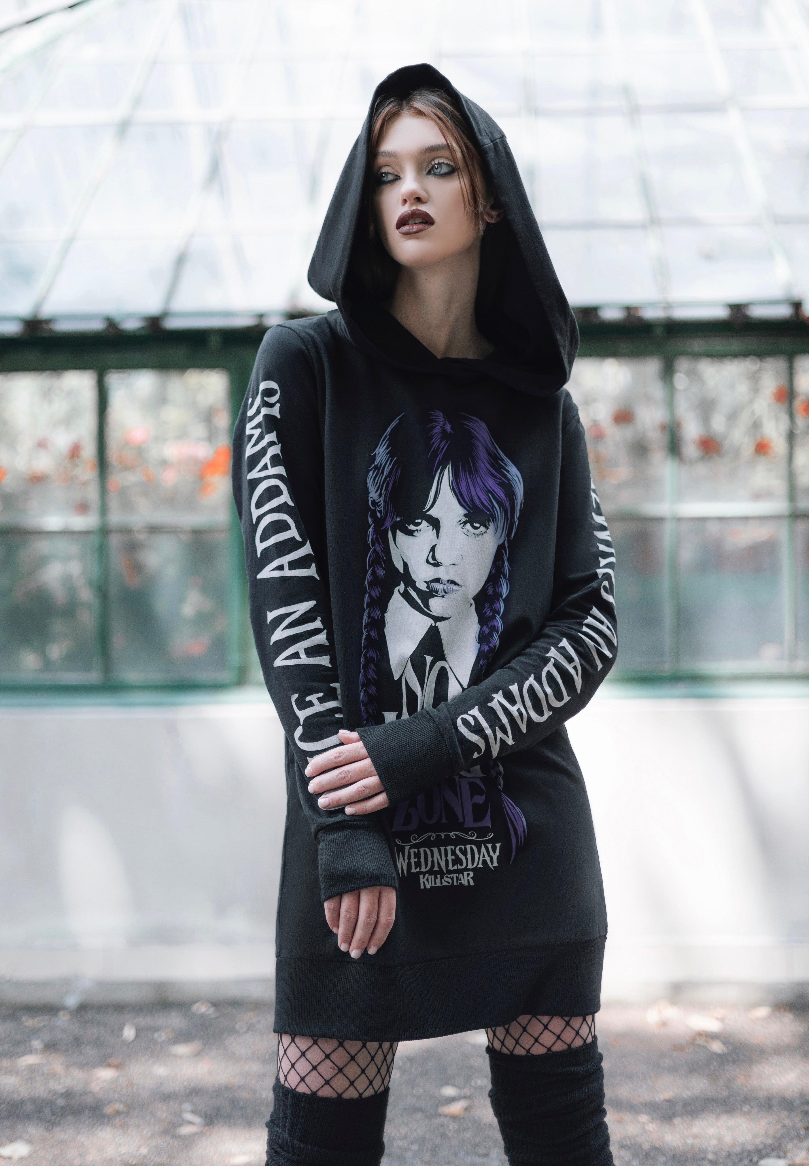 Killstar & Wednesday - No-Hug Zone Longline - Hoodie | Women-Image