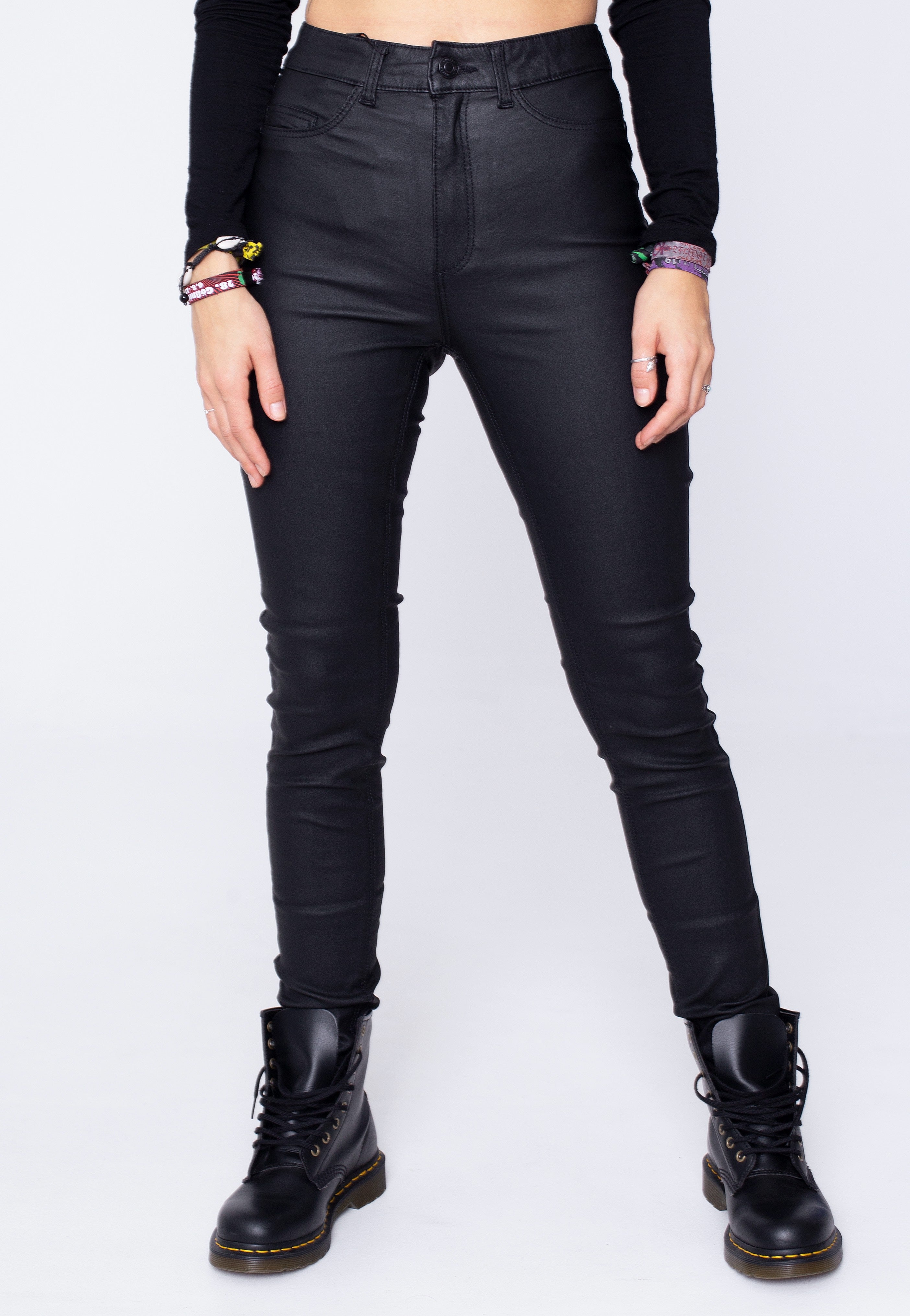 Noisy May - Callie Skinny Coated Black - Jeggings | Women-Image