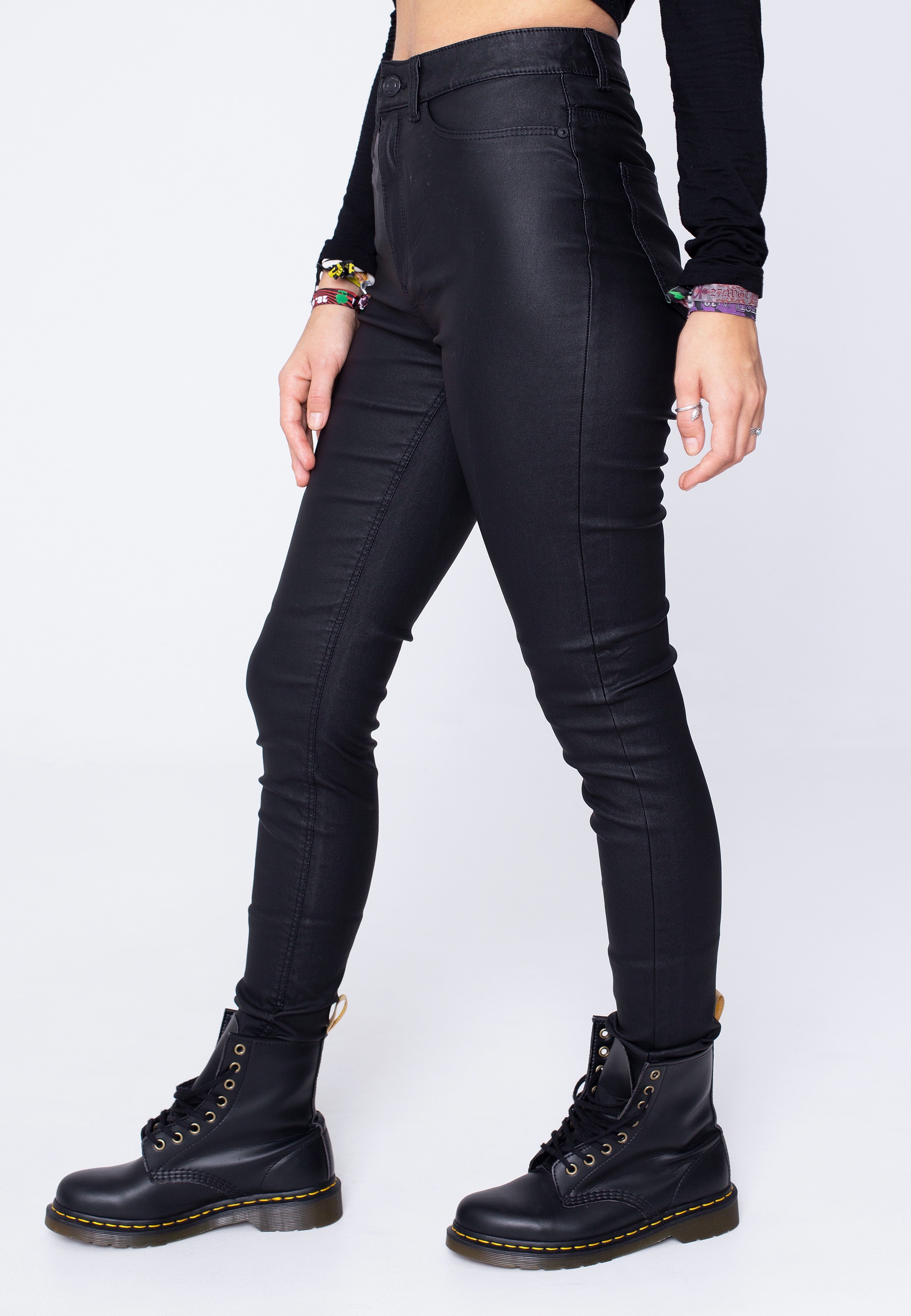 Noisy May - Callie Skinny Coated Black - Jeggings | Women-Image