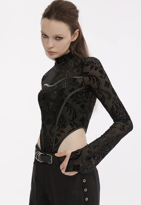 Punk Rave - Notorious Structured Mesh Black Print - Body | Women-Image