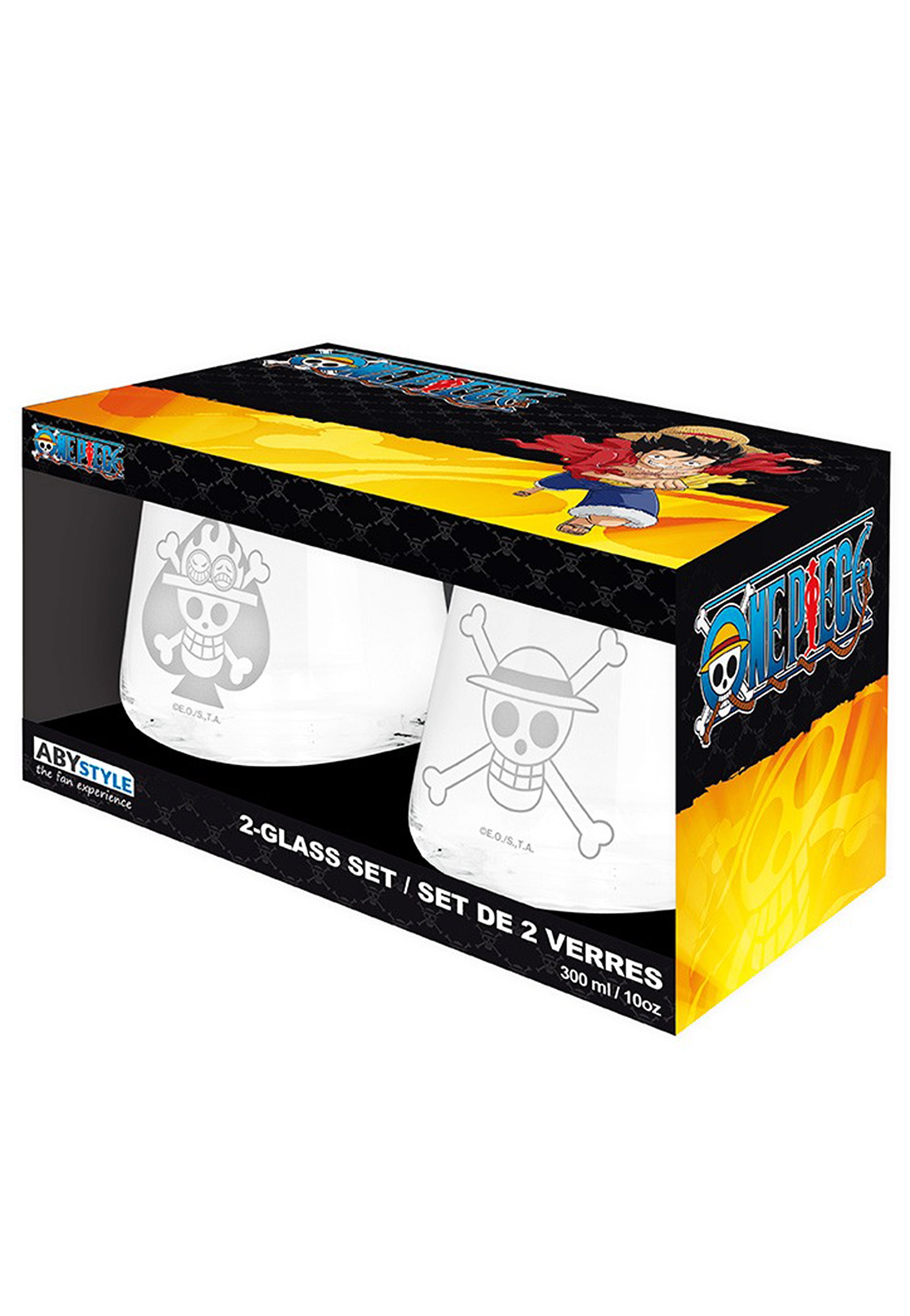 One Piece - Luffy & Ace Set Of 2 - Glass | Neutral-Image