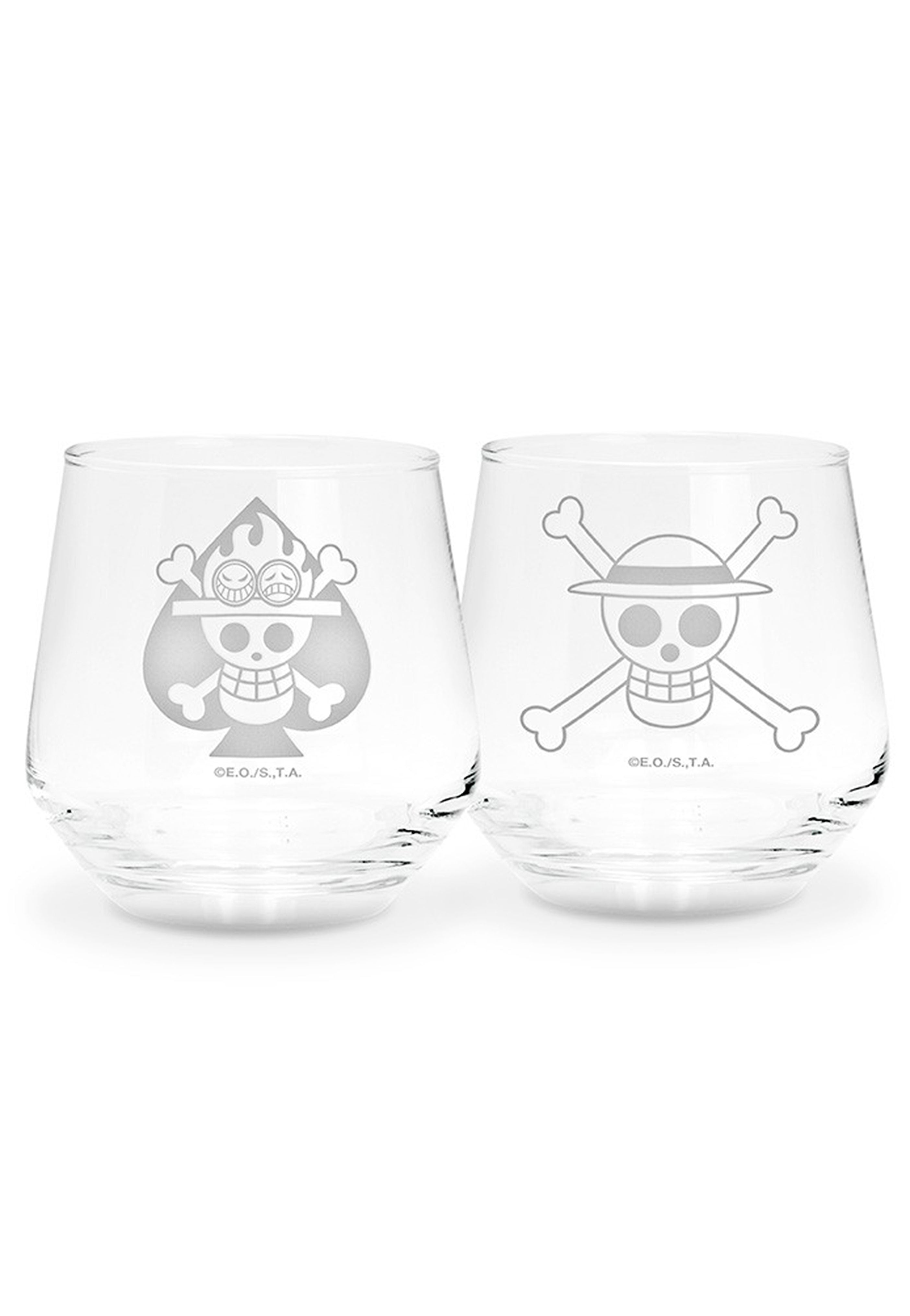 One Piece - Luffy & Ace Set Of 2 - Glass | Neutral-Image