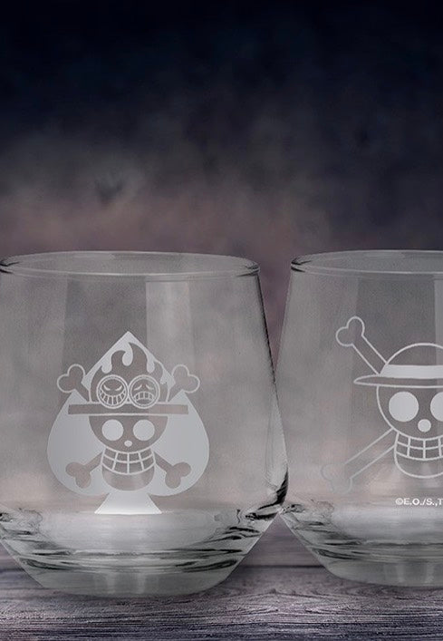 One Piece - Luffy & Ace Set Of 2 - Glass | Neutral-Image