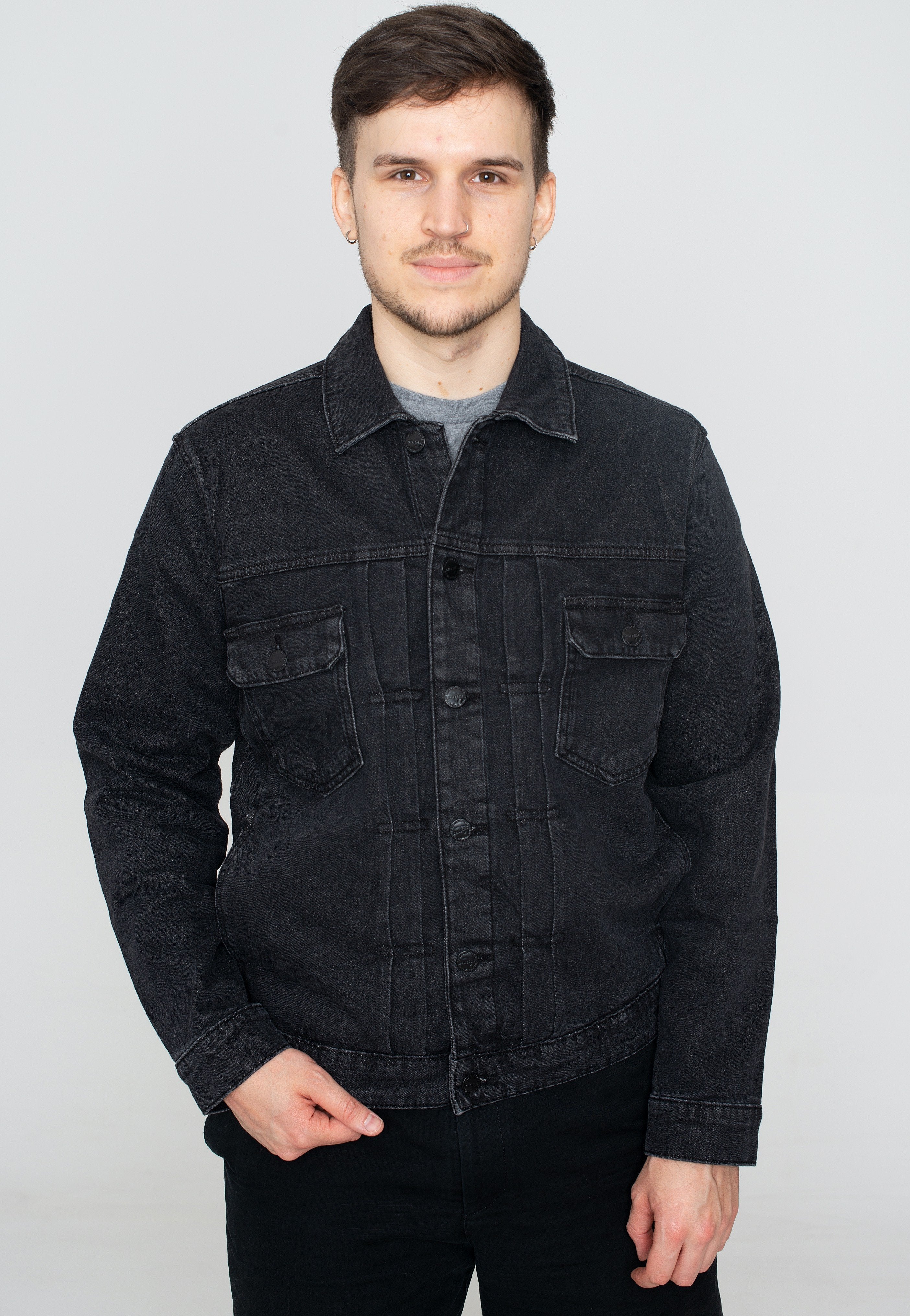 Only & Sons x Led Zeppeiin - Onsbart Black Trucker Black Denim - Jeans Jacket | Men-Image