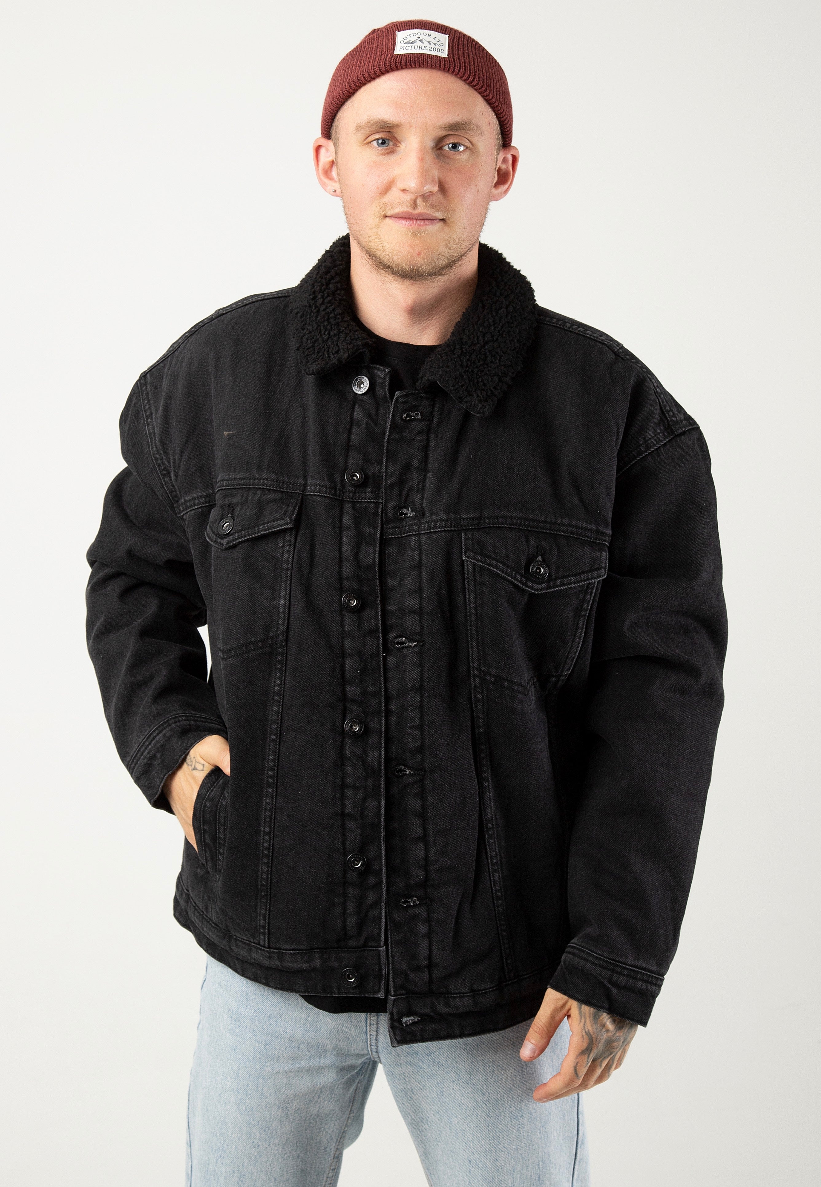 Only & Sons - Rick Teddy Black Denim - Jeans Jacket | Men-Image