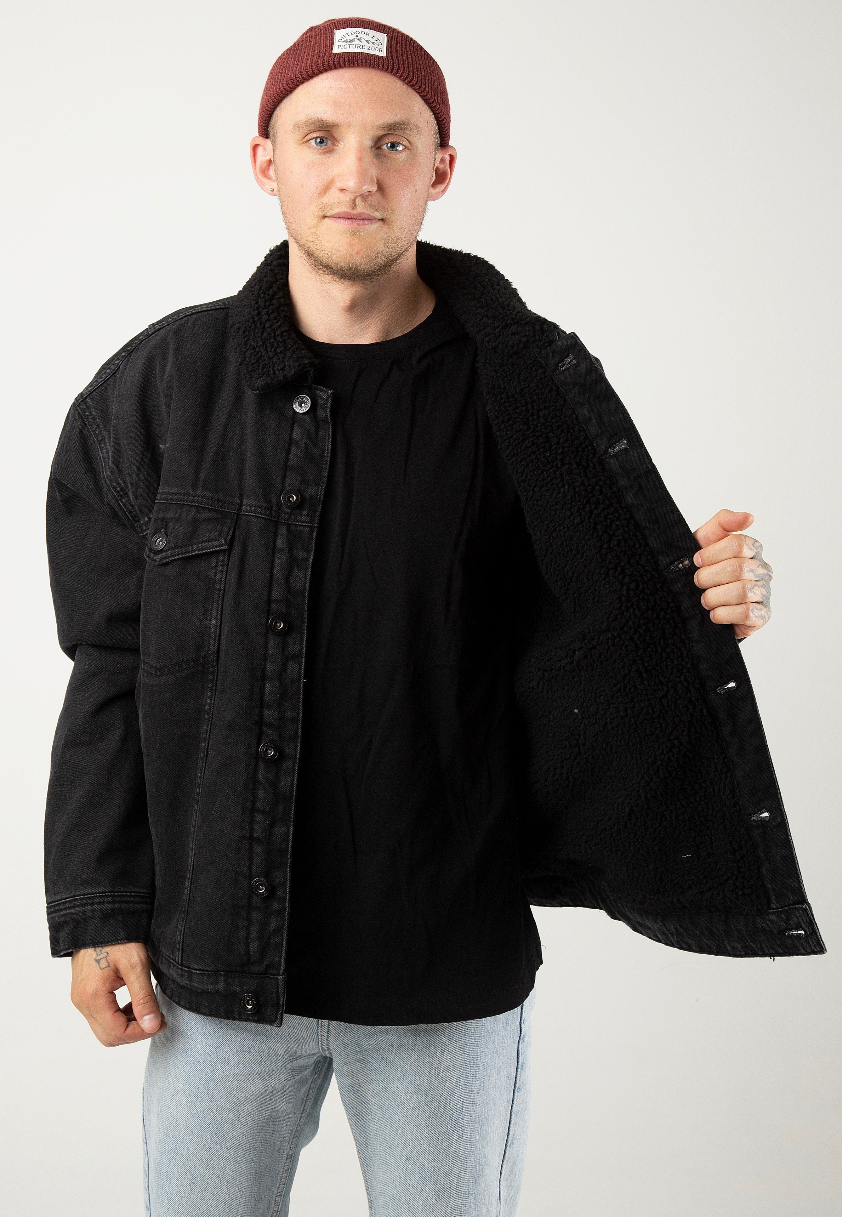 Only & Sons - Rick Teddy Black Denim - Jeans Jacket | Men-Image