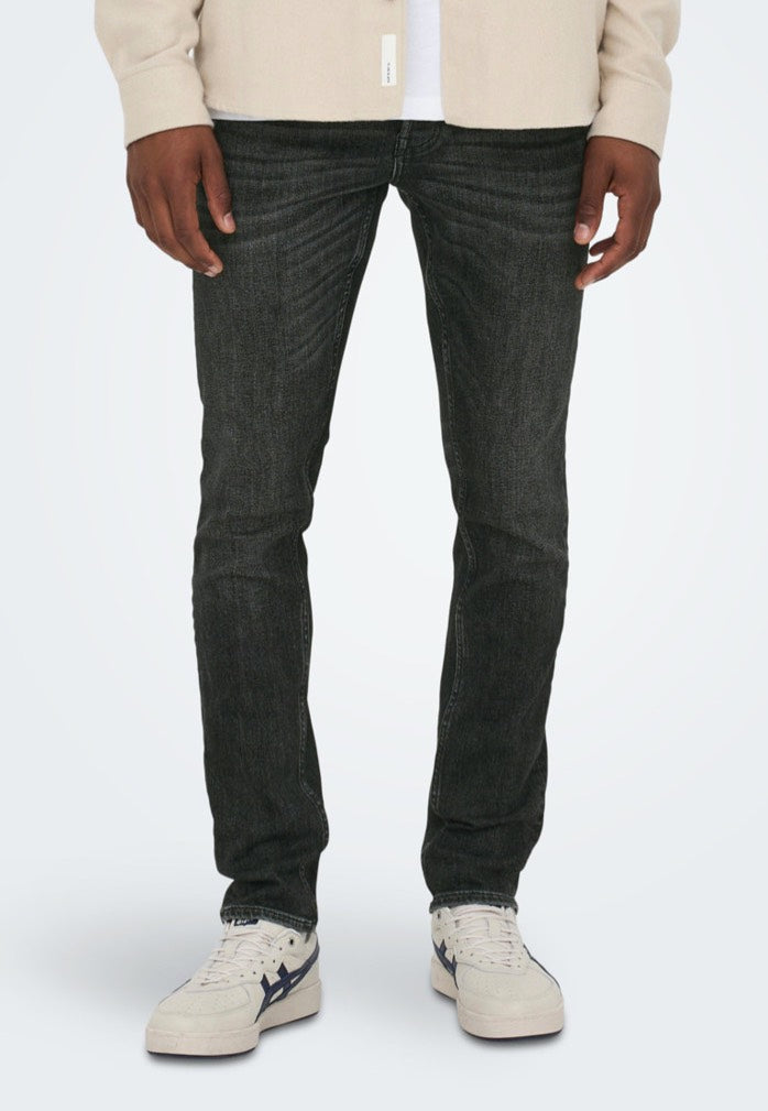 Only & Sons - Loom Slim Black Denim - Jeans | Men-Image