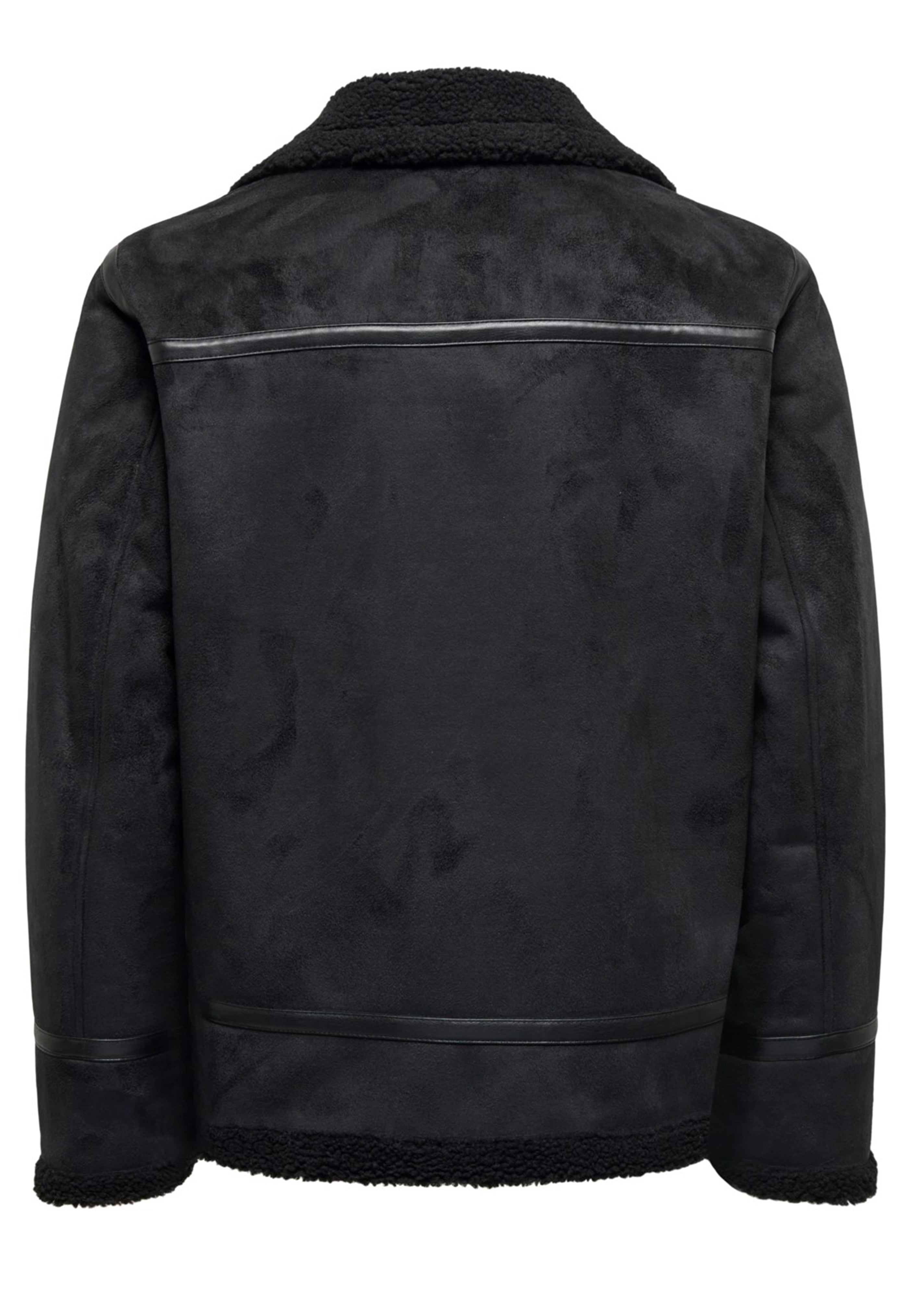 Only & Sons - Robyn Fake Suede Aviator Black - Jacket | Men-Image