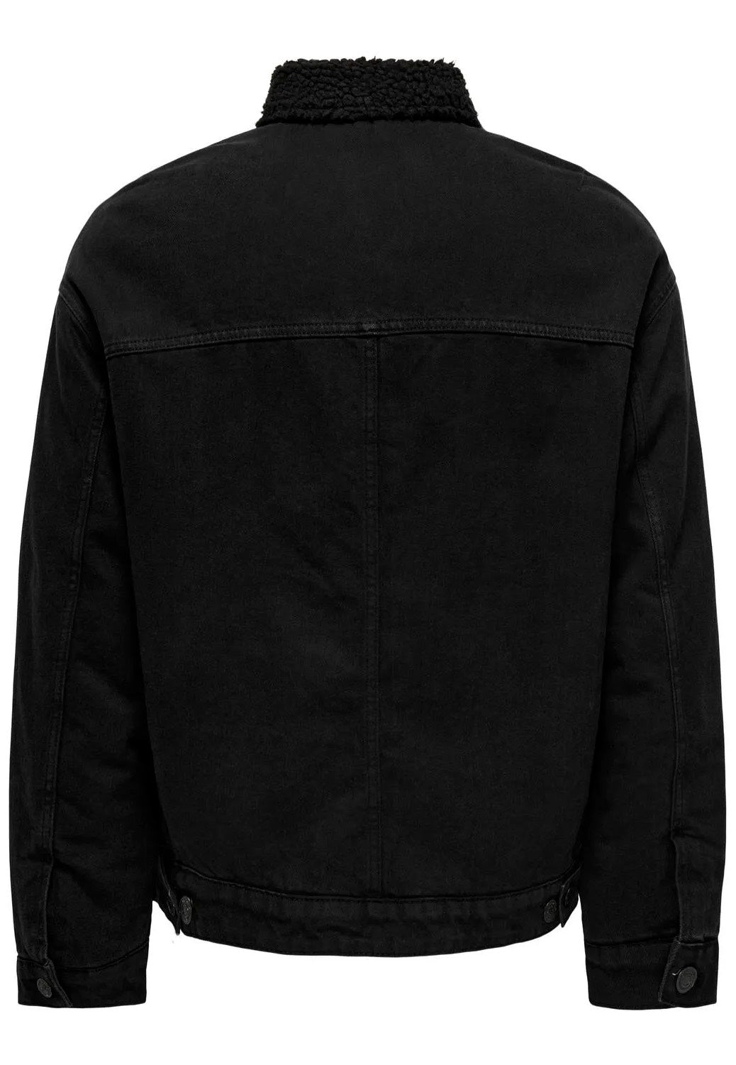 Only & Sons - Wilson Sherpa Black Denim - Jeans Jacket | Men-Image