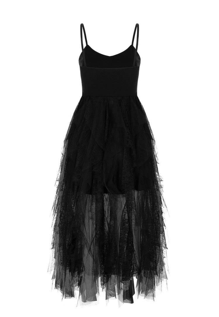 Punk Rave - Embroidered Lace Bramble Roses Black - Dress | Women-Image