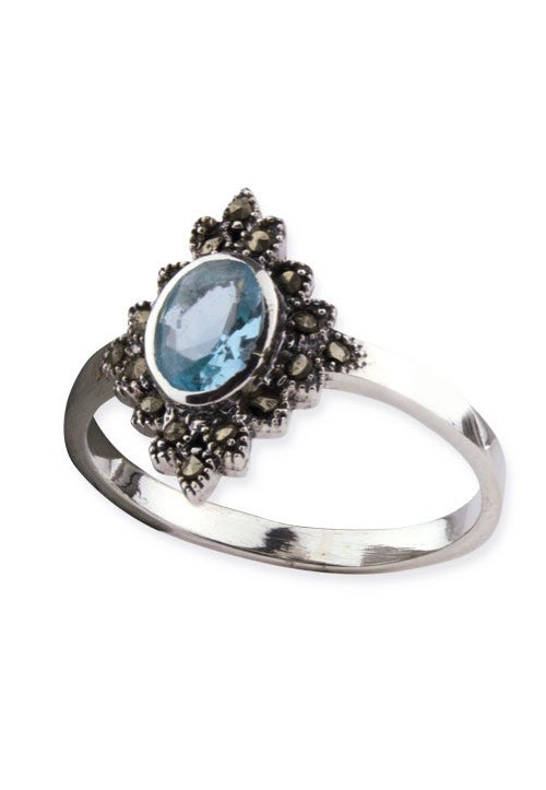 etNox - Blue Marcasite Silver - Ring | Neutral-Image