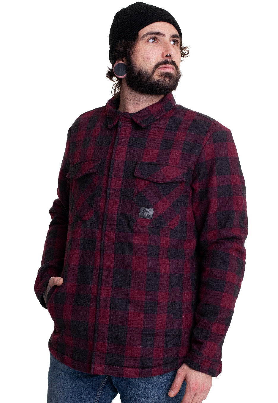 Vintage Industries - Craft Heavyweight Sherpa Burgundy Check - Jacket | Men-Image