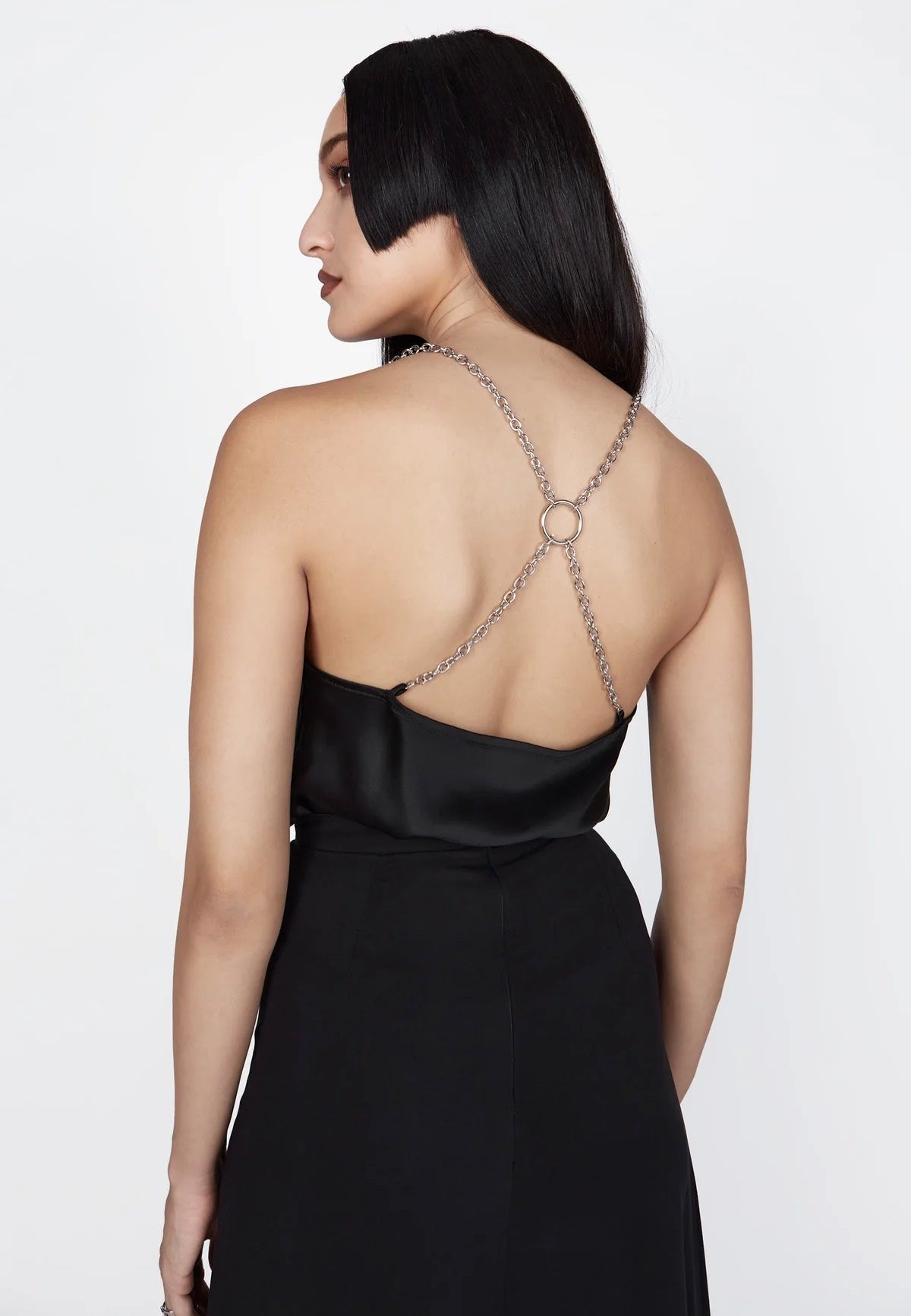 Mary Wyatt - Rayne Cowl Neck Chain Black - Top | Women-Image