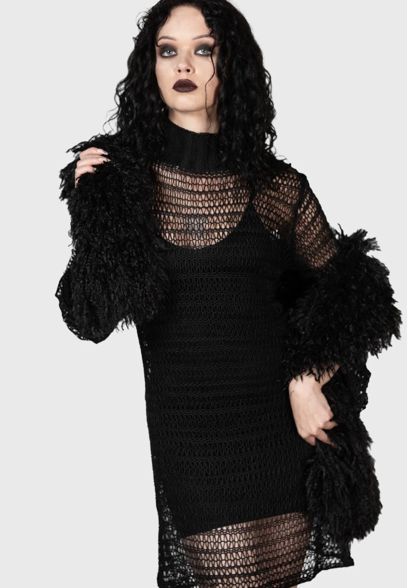 Killstar - Rebecca's Rage Knit Black - Dress | Women-Image