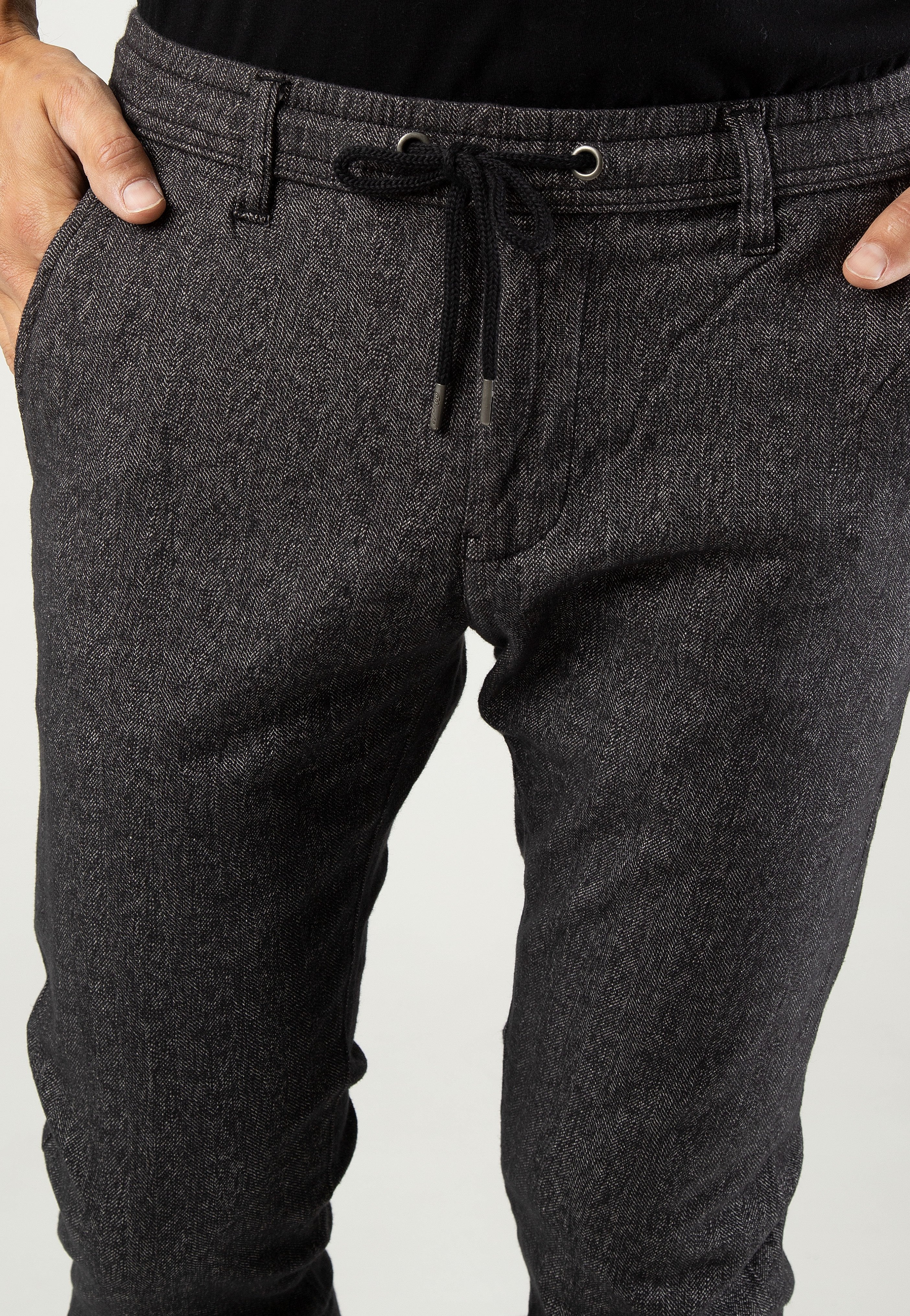 REELL - Reflex Chino Easy Pant Dark Grey Herringbone - Pants | Men-Image