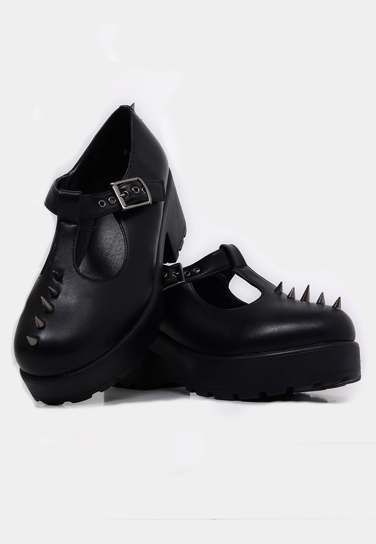 Koi Footwear - Sai Spike Mary Janes Deranged Gloom Edition Black - Girl Shoes | Women-Image