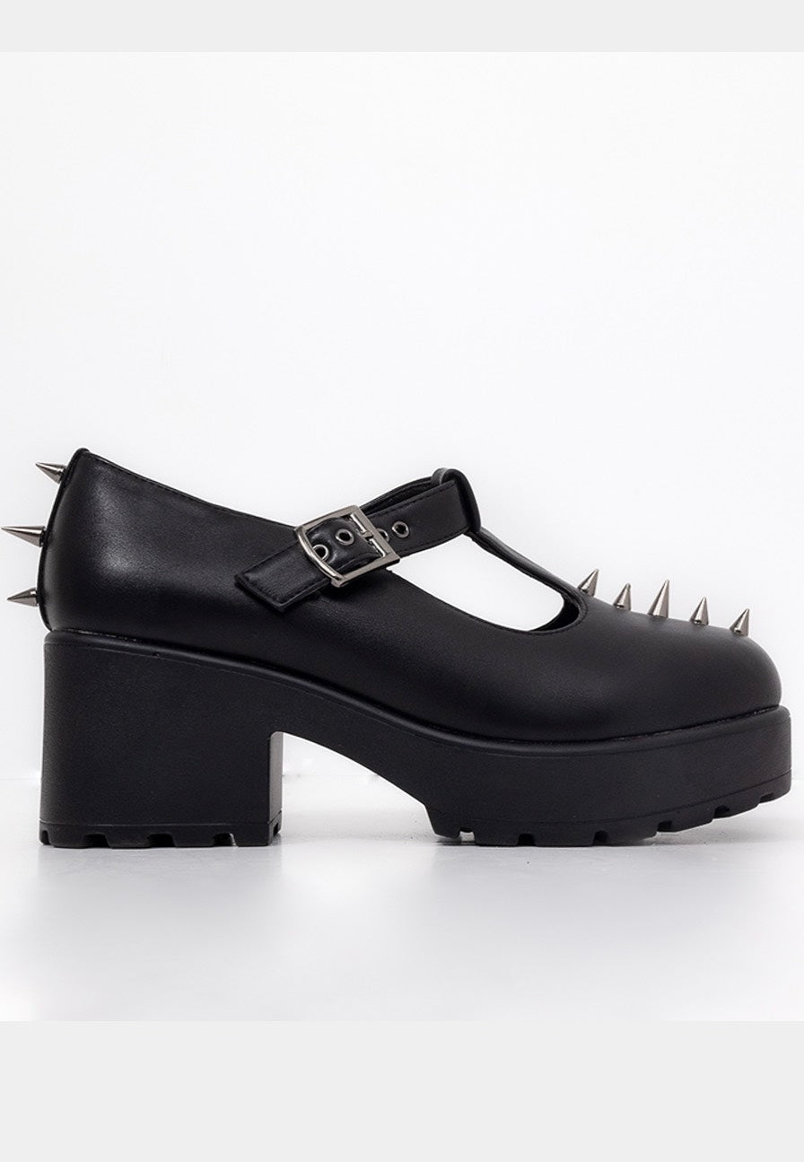 Koi Footwear - Sai Spike Mary Janes Deranged Gloom Edition Black - Girl Shoes | Women-Image